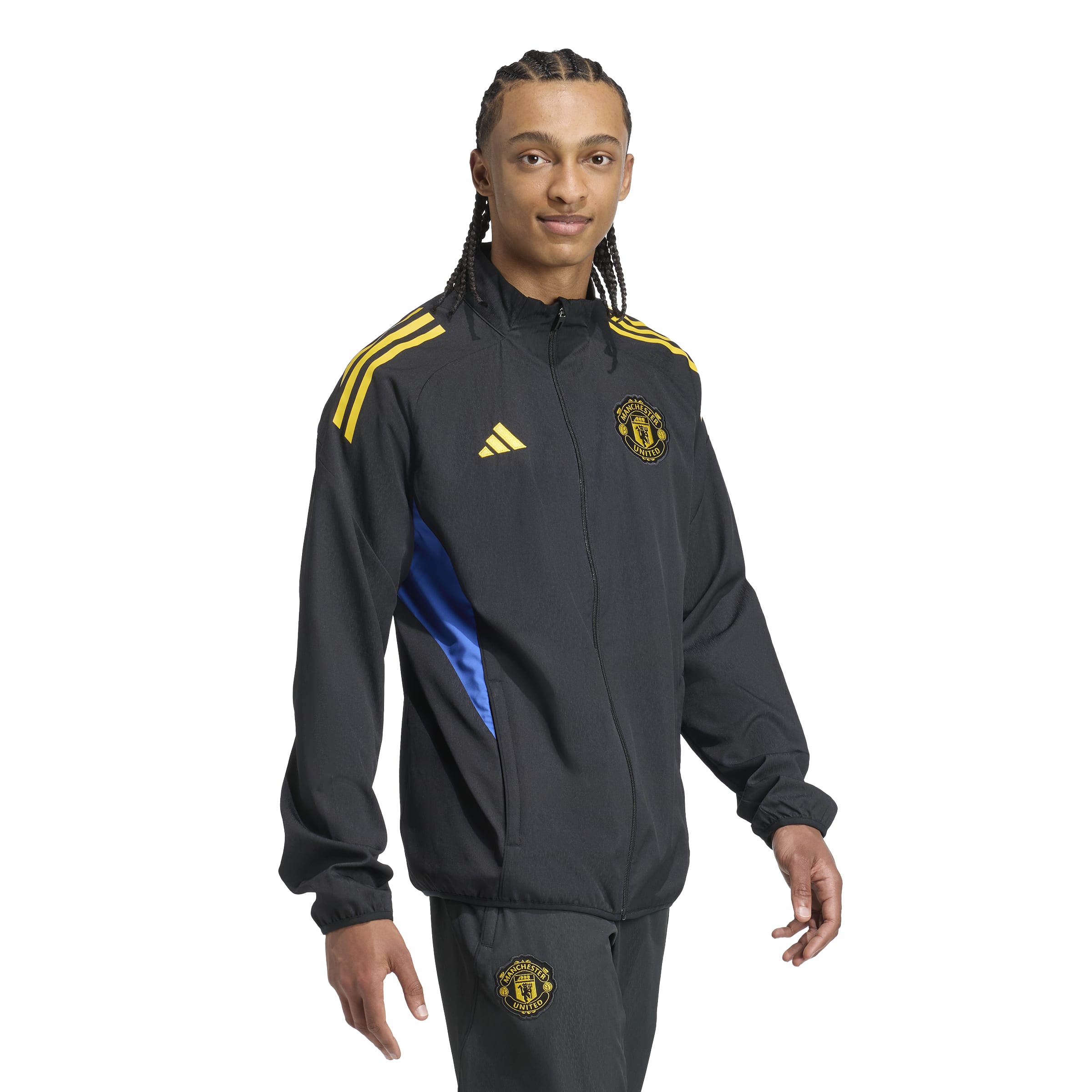 Adidas Manchester United Presentatie Trainingsjack 2025-2026 Zwart Blauw Geel Adidas Manchester United Presentatie Trainingsjack 2025-2026 Zwart Blauw Geel - foto 2