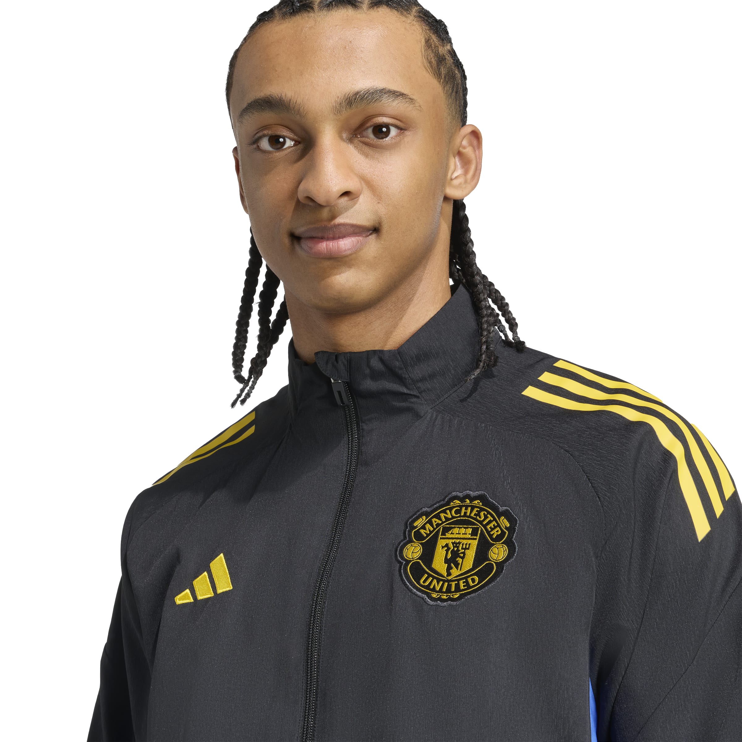 Adidas Manchester United Presentatie Trainingsjack 2025-2026 Zwart Blauw Geel Adidas Manchester United Presentatie Trainingsjack 2025-2026 Zwart Blauw Geel - foto 4