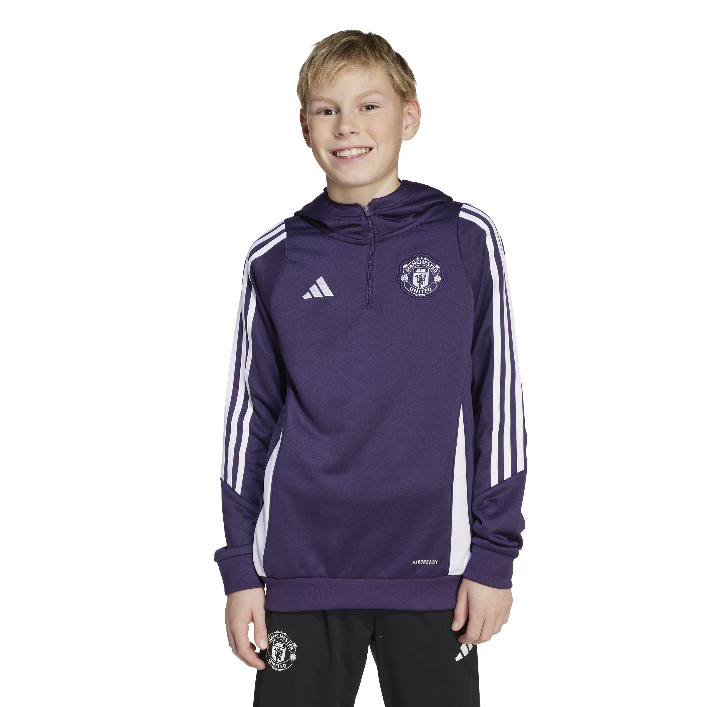 Adidas Manchester United Track Hoodie 2025-2025 Kids Paars Wit Adidas Manchester United Track Hoodie 2025-2025 Kids Paars Wit