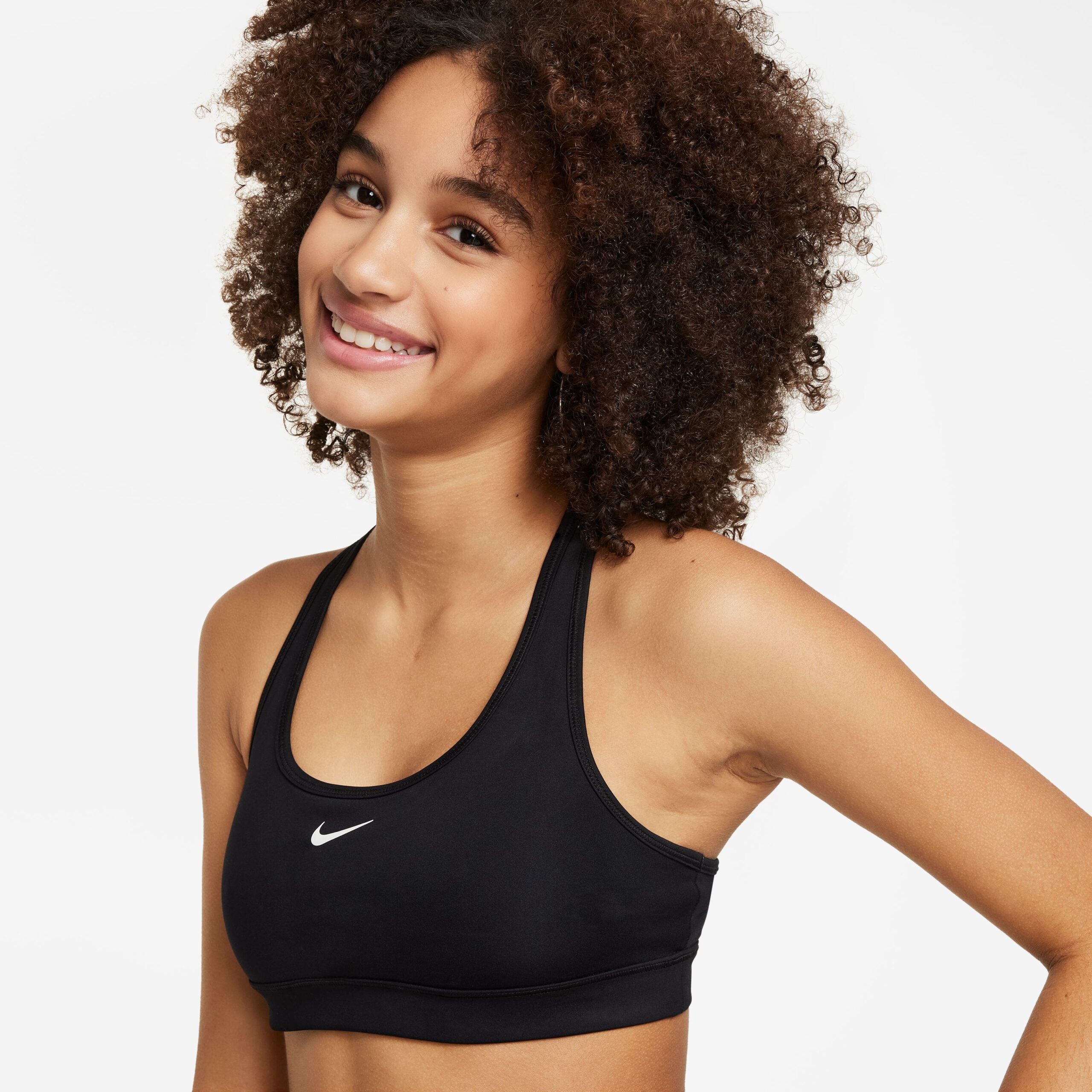Nike Swoosh Sportbeha Kids Zwart Wit Nike Swoosh Sportbeha Kids Zwart Wit - Afbeelding 3