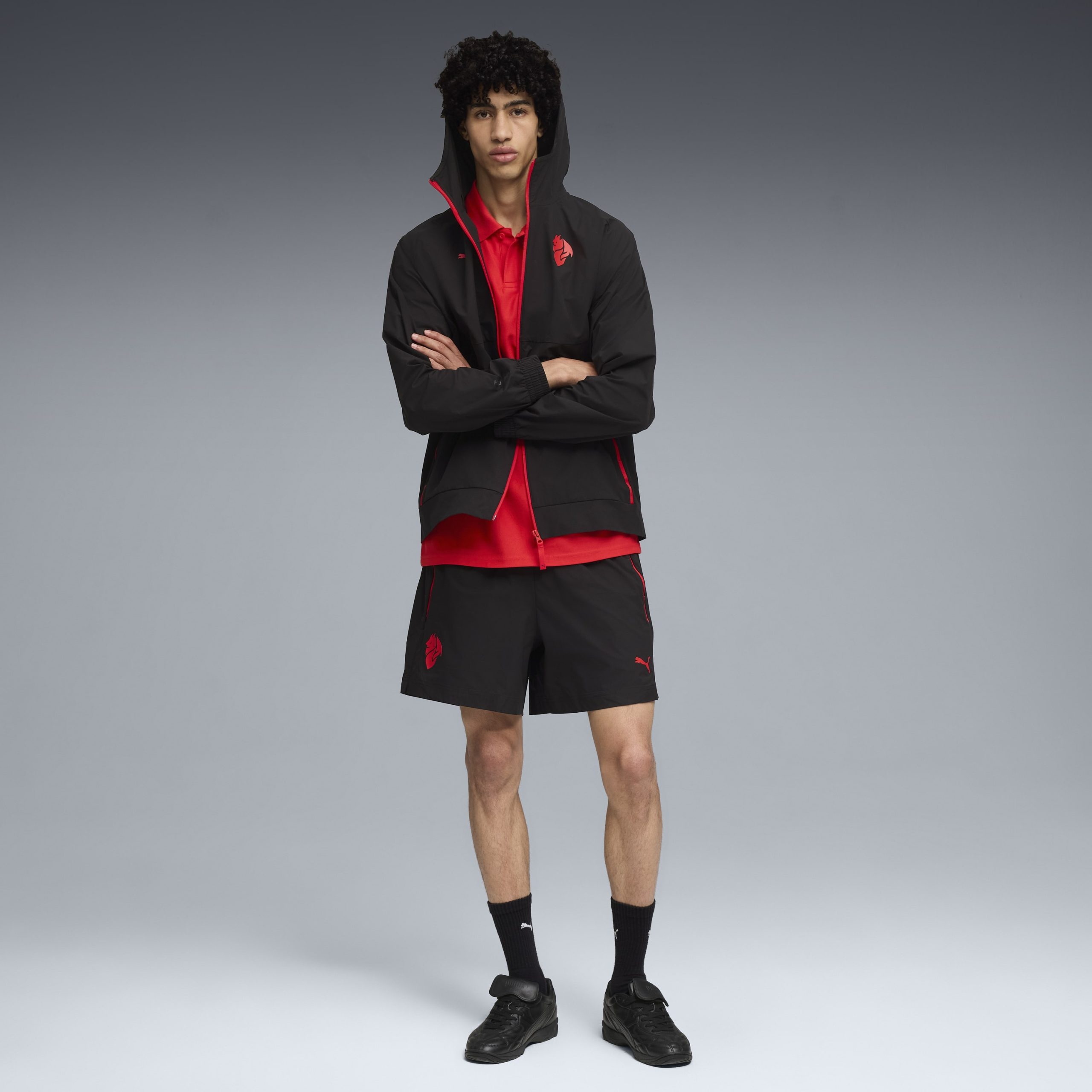 PUMA AC Milan Pumatech Trainingsjack Woven 2025-2026 Zwart Rood PUMA AC Milan Pumatech Trainingsjack Woven 2025-2026 Zwart Rood - Afbeelding 5