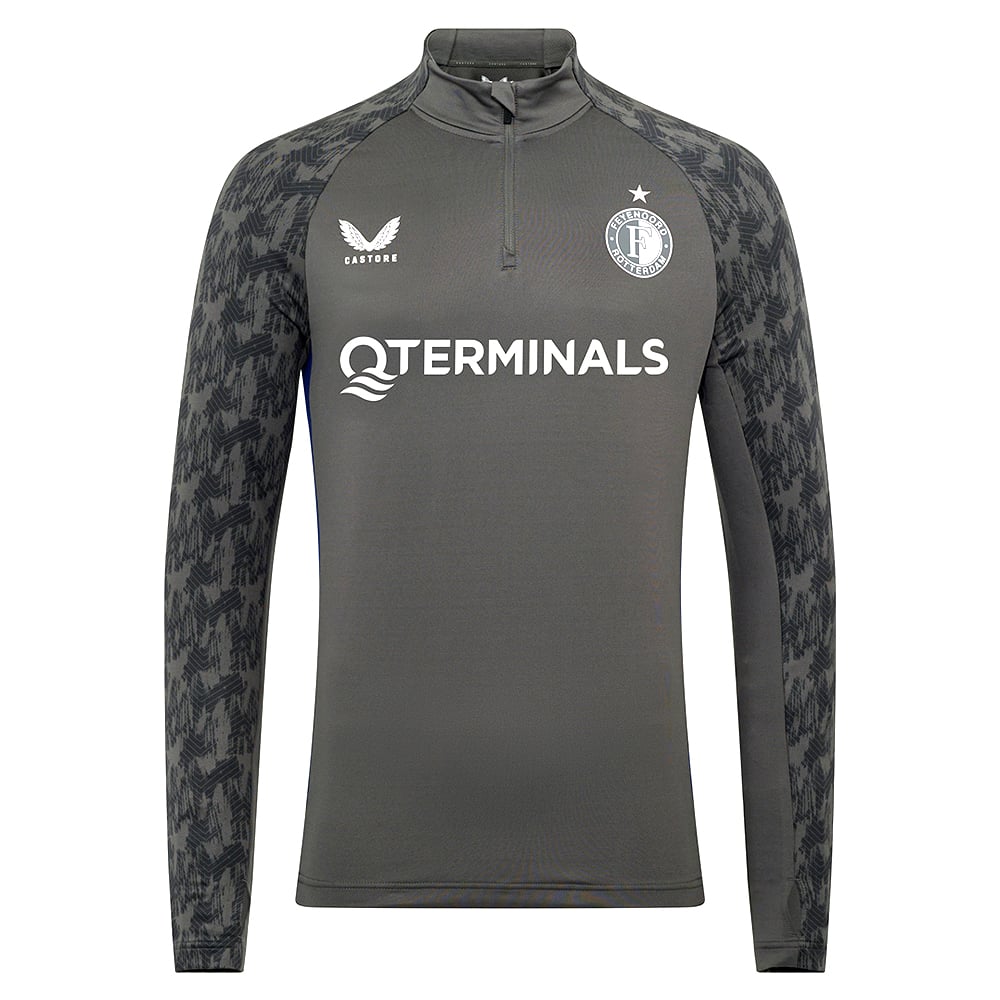 Castore Feyenoord Trainingspak 1/4-Zip 2025-2026 Donkergrijs Wit Castore Feyenoord Trainingspak 1/4-Zip 2025-2026 Donkergrijs Wit - Afbeelding 2