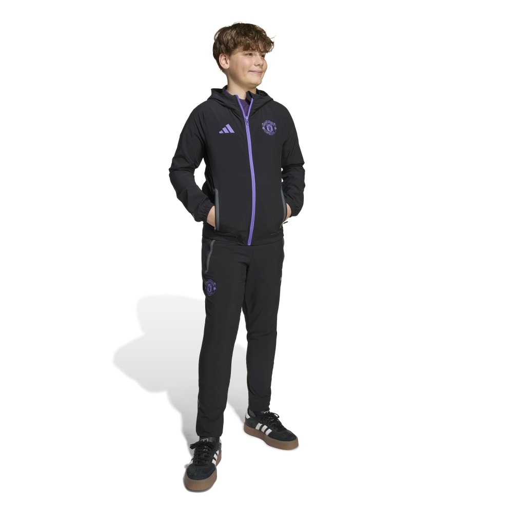 Adidas Manchester United Vis Tech Trainingspak Full-Zip Kids Zwart Paars Adidas Manchester United Vis Tech Trainingspak Full-Zip Kids Zwart Paars - foto 2
