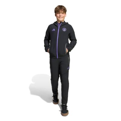 Adidas Manchester United Vis Tech Trainingspak Full-Zip Kids Zwart Paars