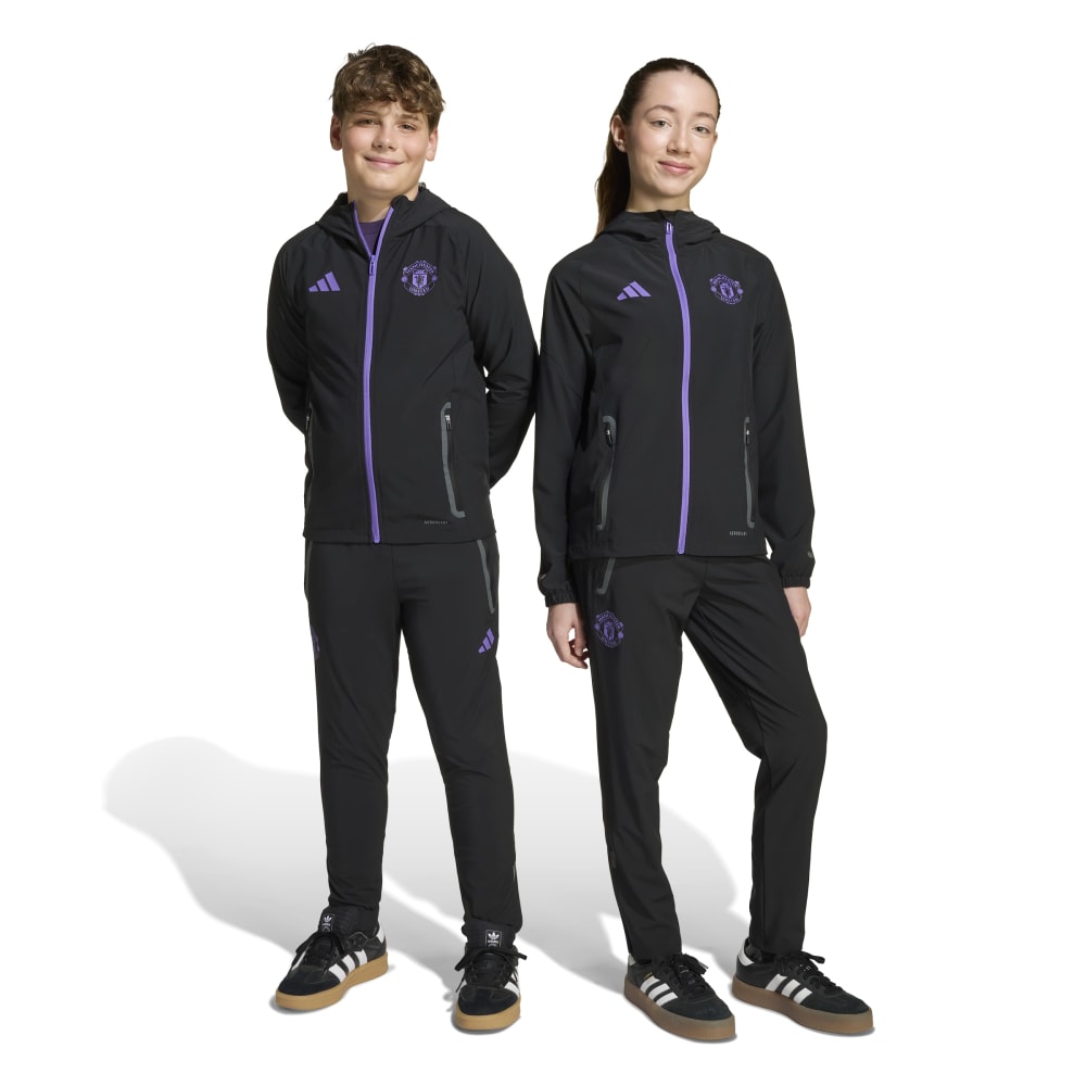 Adidas Manchester United Vis Tech Trainingspak Full-Zip Kids Zwart Paars Adidas Manchester United Vis Tech Trainingspak Full-Zip Kids Zwart Paars - foto 3