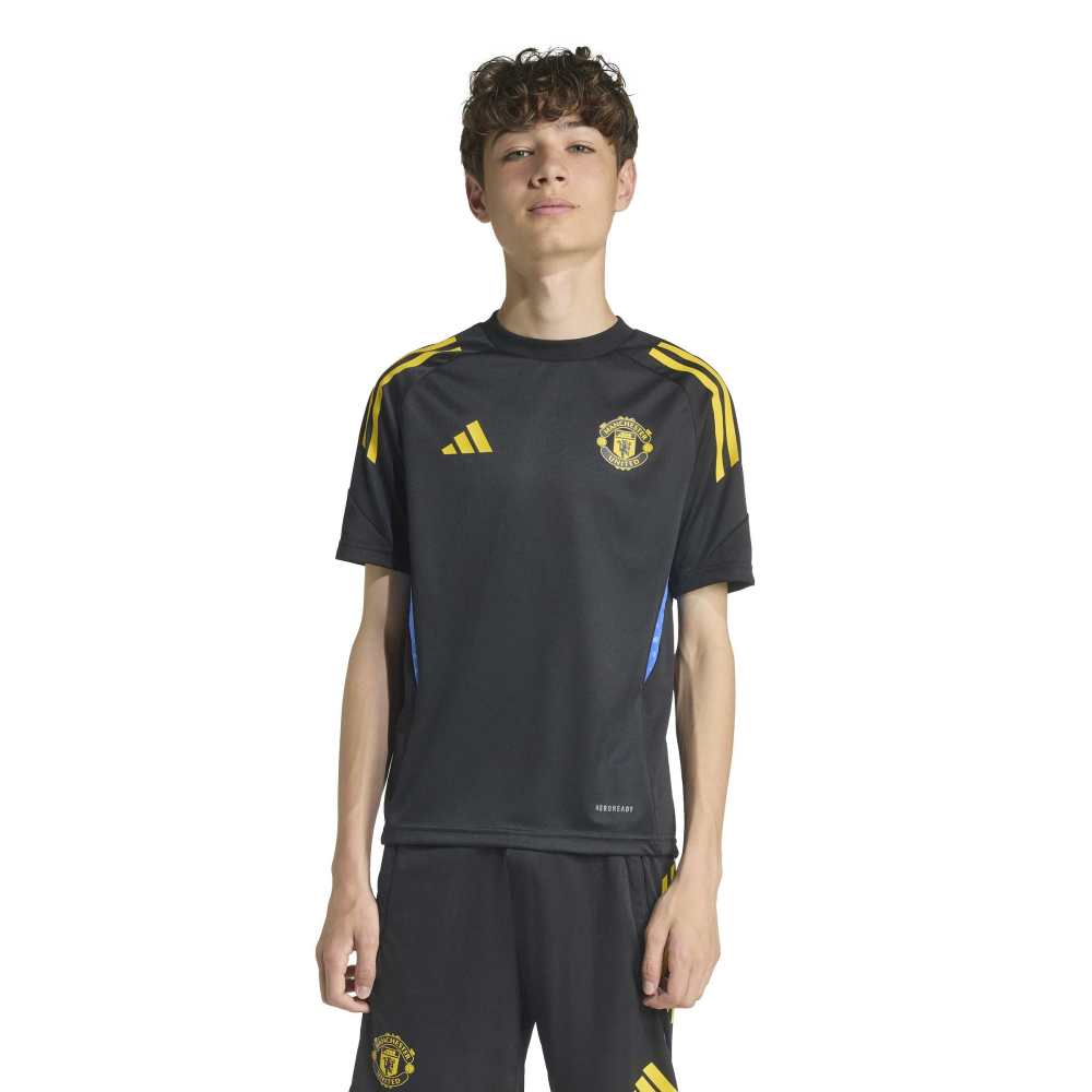 Adidas Manchester United Trainingsshirt 2025-2026 Kids Zwart Blauw Geel Adidas Manchester United Trainingsshirt 2025-2026 Kids Zwart Blauw Geel