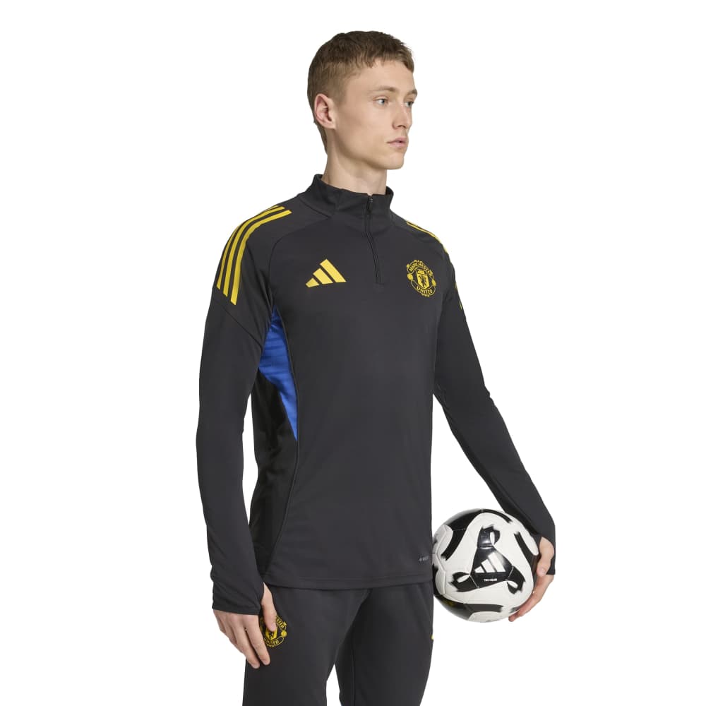 Adidas Manchester United Trainingstrui 1/4-Zip 2025-2026 Zwart Blauw Geel Adidas Manchester United Trainingstrui 1/4-Zip 2025-2026 Zwart Blauw Geel - foto 2