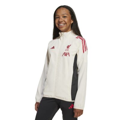 Adidas Liverpool Presentatie Trainingsjack 2025-2026 Kids Wit Rood Zwart