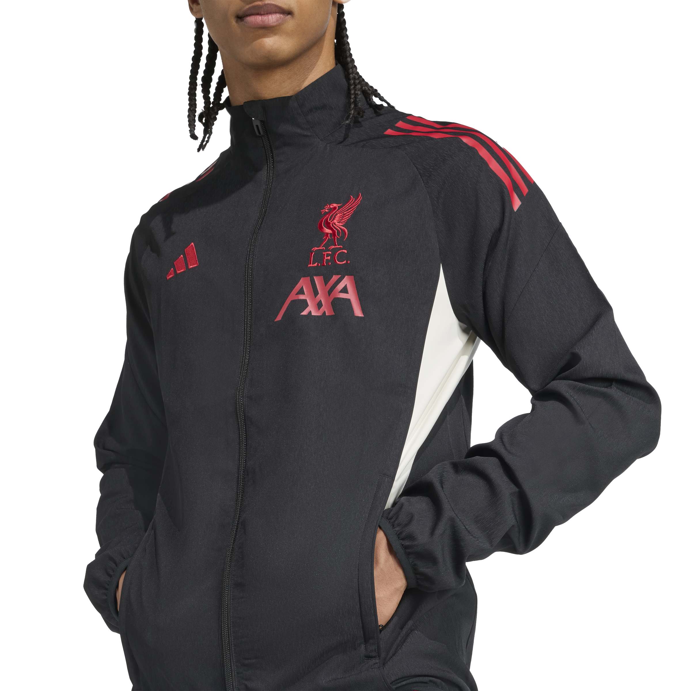 Adidas Liverpool Presentatie Trainingsjack 2025-2026 Zwart Rood Wit Adidas Liverpool Presentatie Trainingsjack 2025-2026 Zwart Rood Wit - foto 5