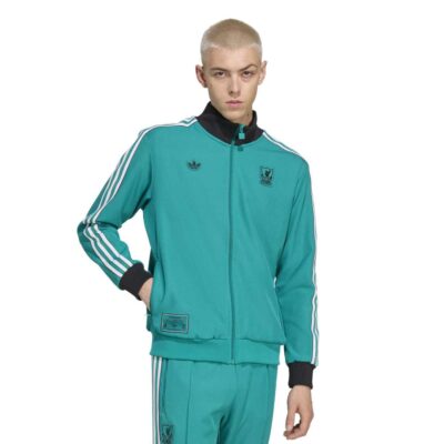 Adidas Liverpool Terrace Icons Trainingsjack Groen Wit Zwart