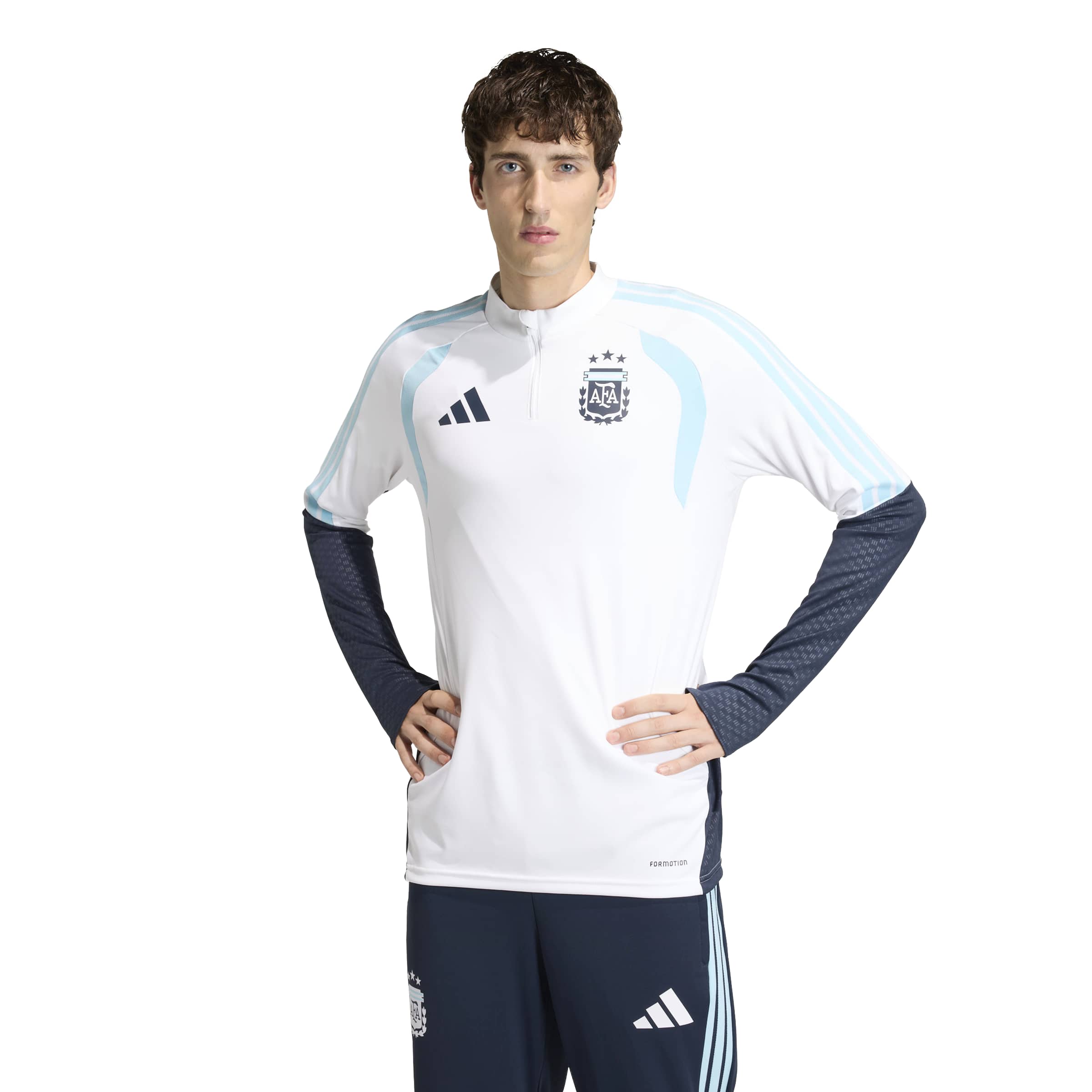 Adidas Argentinië Trainingspak 1/4-Zip 2026-2028 Wit Donkerblauw Lichtblauw Adidas Argentinië Trainingspak 1/4-Zip 2026-2028 Wit Donkerblauw Lichtblauw - Afbeelding 3