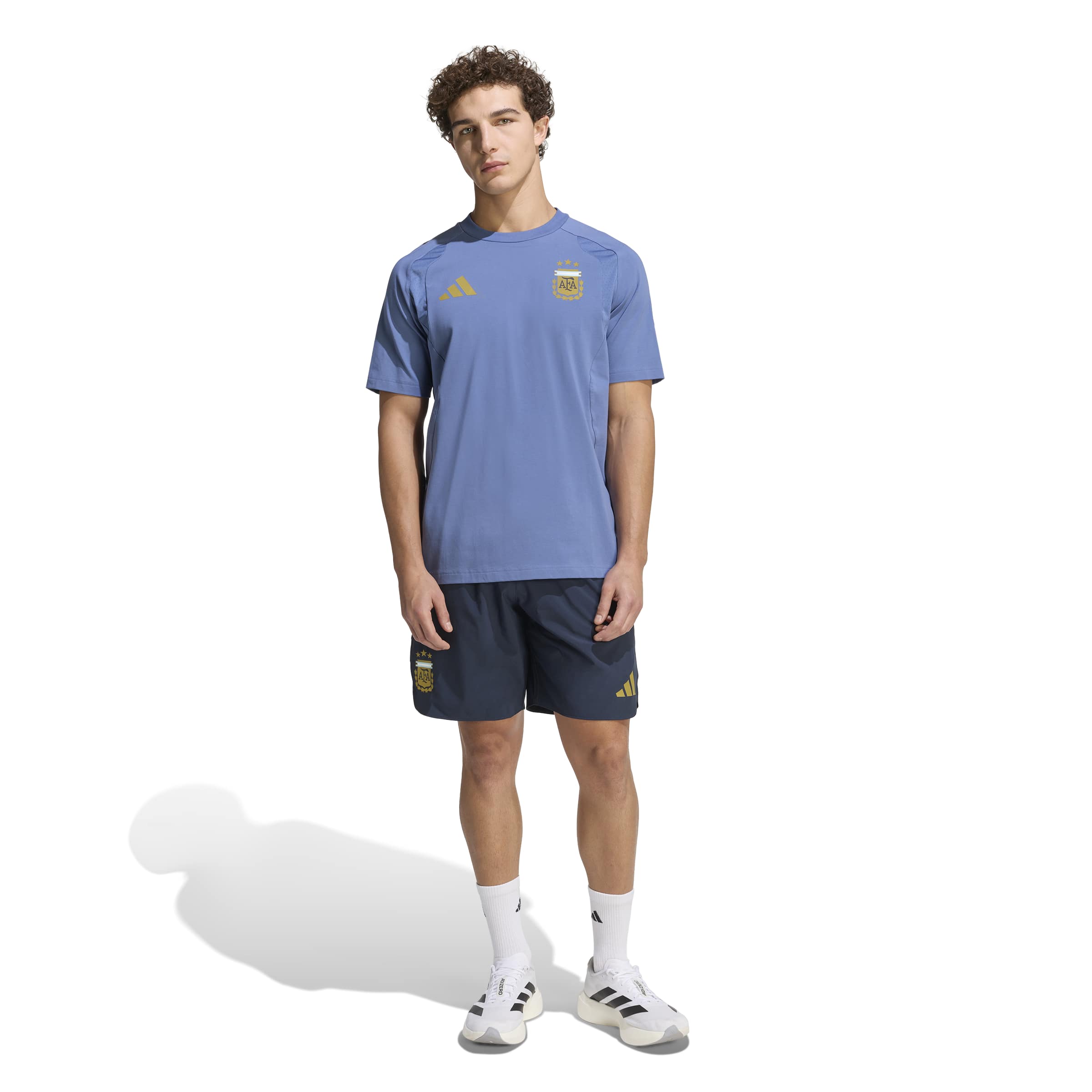 Adidas Argentinië Tiro Travel Set 2026-2028 Blauw Donkerblauw Goud Adidas Argentinië Tiro Travel Set 2026-2028 Blauw Donkerblauw Goud