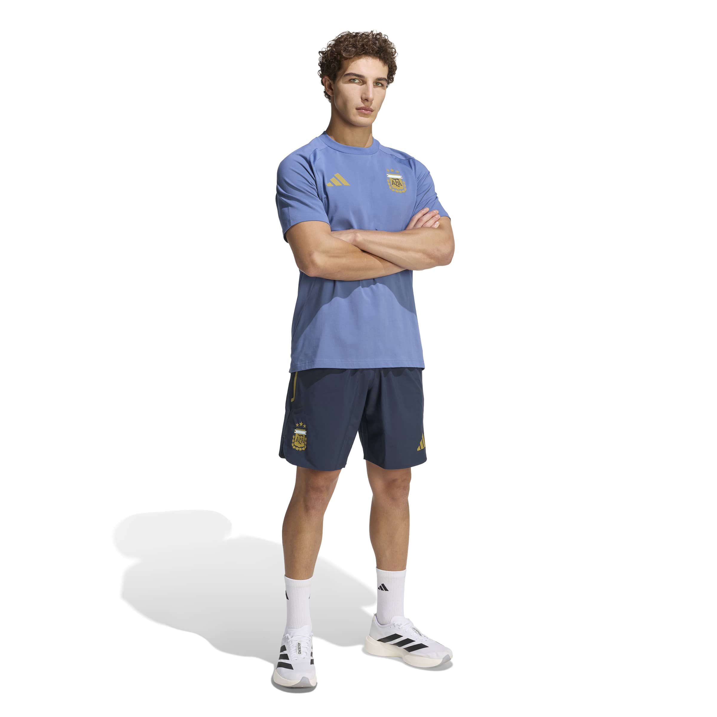 Adidas Argentinië Tiro Travel Set 2026-2028 Blauw Donkerblauw Goud Adidas Argentinië Tiro Travel Set 2026-2028 Blauw Donkerblauw Goud - Afbeelding 2