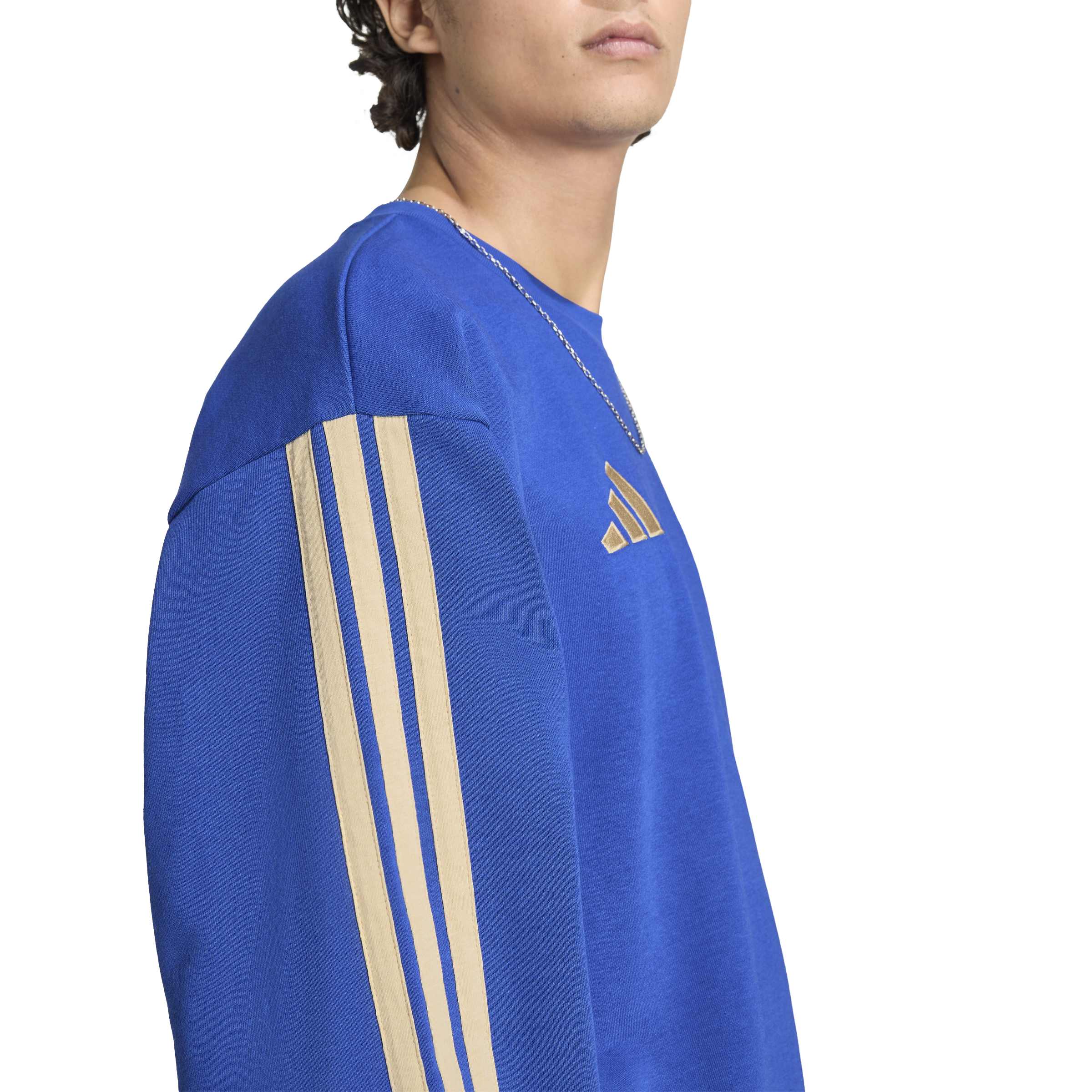 Adidas Italië DNA Crew Sweater 2026-2028 Blauw Goud Adidas Italië DNA Crew Sweater 2026-2028 Blauw Goud - foto 4