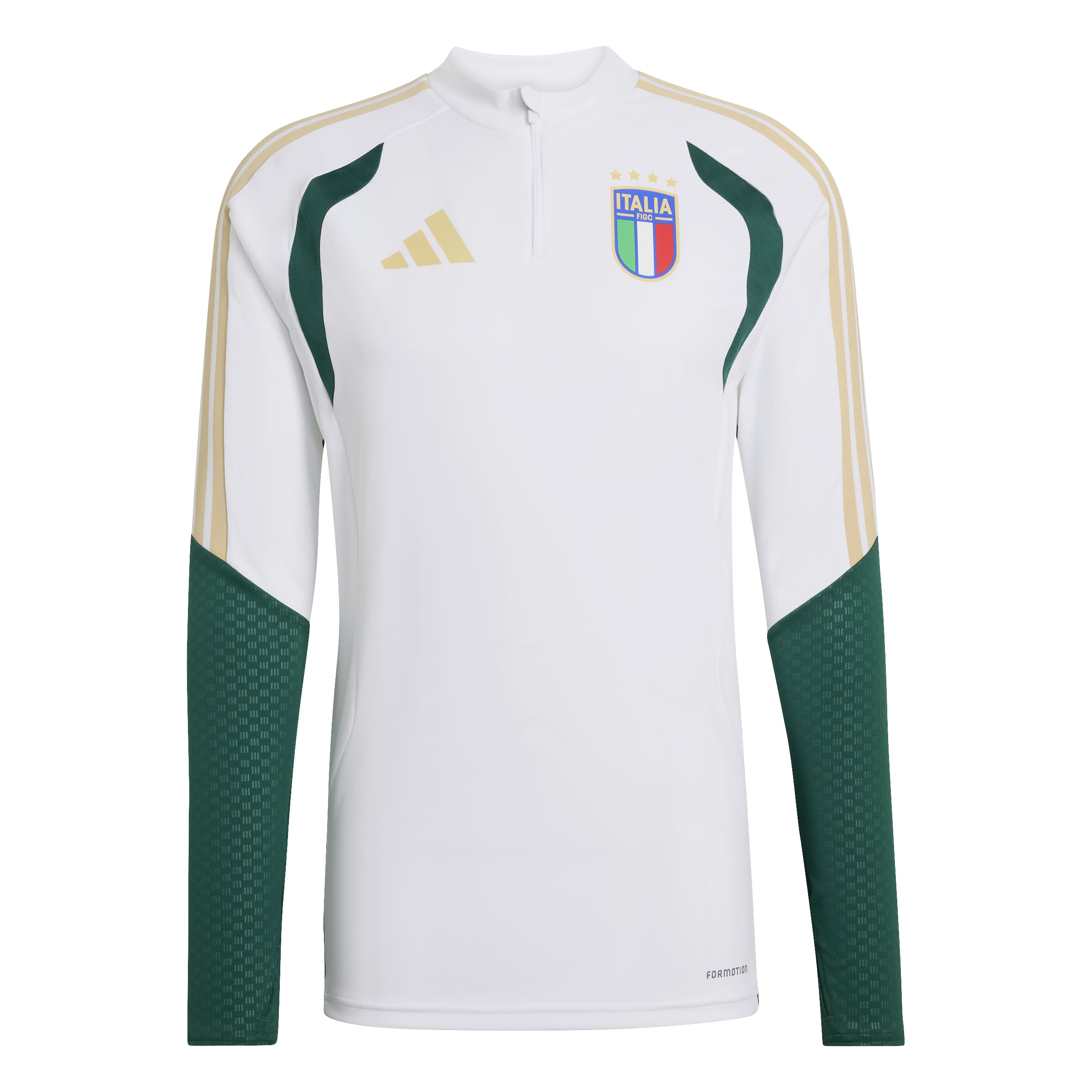 Adidas Italië Trainingstrui 1/4-Zip 2026-2028 Wit Groen Goud Adidas Italië Trainingstrui 1/4-Zip 2026-2028 Wit Groen Goud - foto 6
