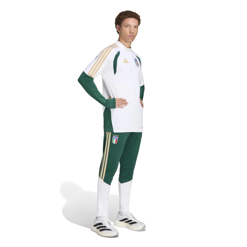 Adidas Italië Trainingstrui 1/4-Zip 2026-2028 Wit Groen Goud Adidas Italië Trainingstrui 1/4-Zip 2026-2028 Wit Groen Goud - foto 3