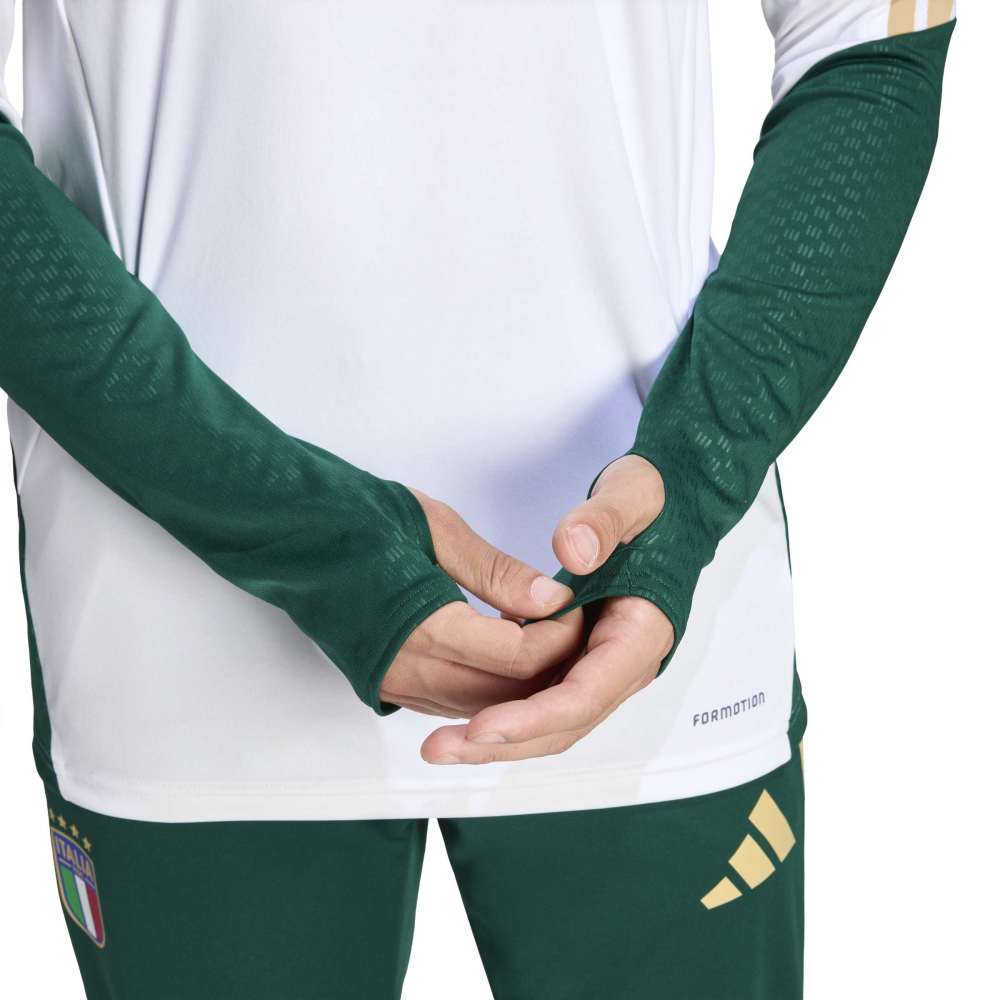 Adidas Italië Trainingstrui 1/4-Zip 2026-2028 Wit Groen Goud Adidas Italië Trainingstrui 1/4-Zip 2026-2028 Wit Groen Goud - foto 5