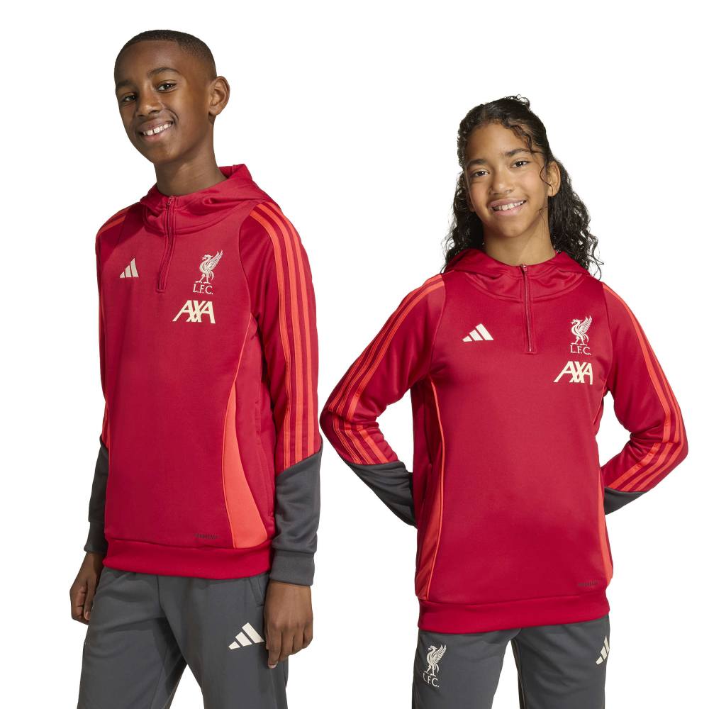 Adidas Liverpool Track Hoodie 1/4-Zip 2025-2026 Kids Rood Grijs Zilver Adidas Liverpool Track Hoodie 1/4-Zip 2025-2026 Kids Rood Grijs Zilver - foto 6