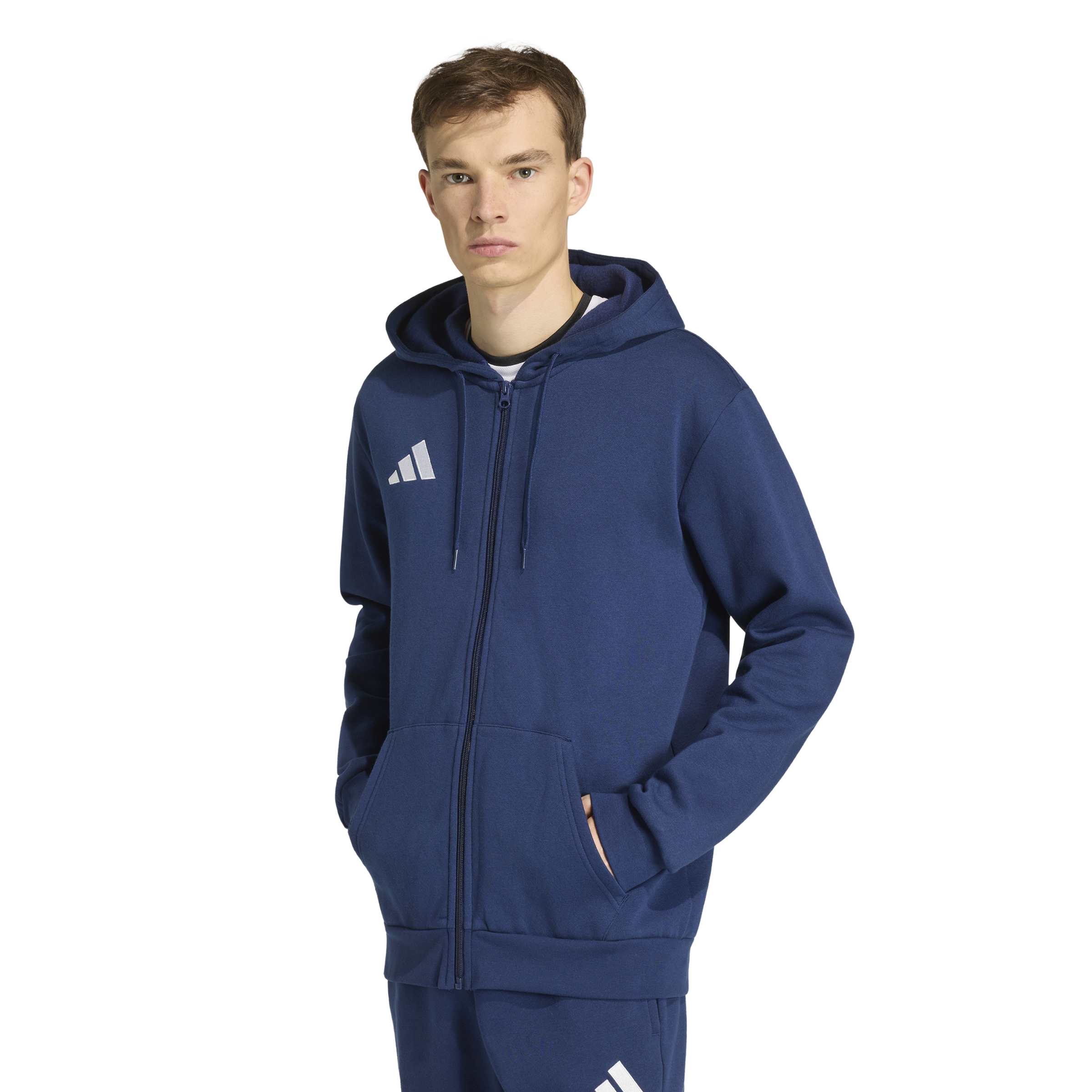 Adidas Entrada 26 Joggingpak Full-Zip Vest Donkerblauw Wit Adidas Entrada 26 Joggingpak Full-Zip Vest Donkerblauw Wit - Afbeelding 2