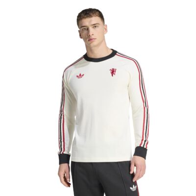 Adidas Manchester United Originals T-Shirt Lange Mouwen Wit Rood Zwart