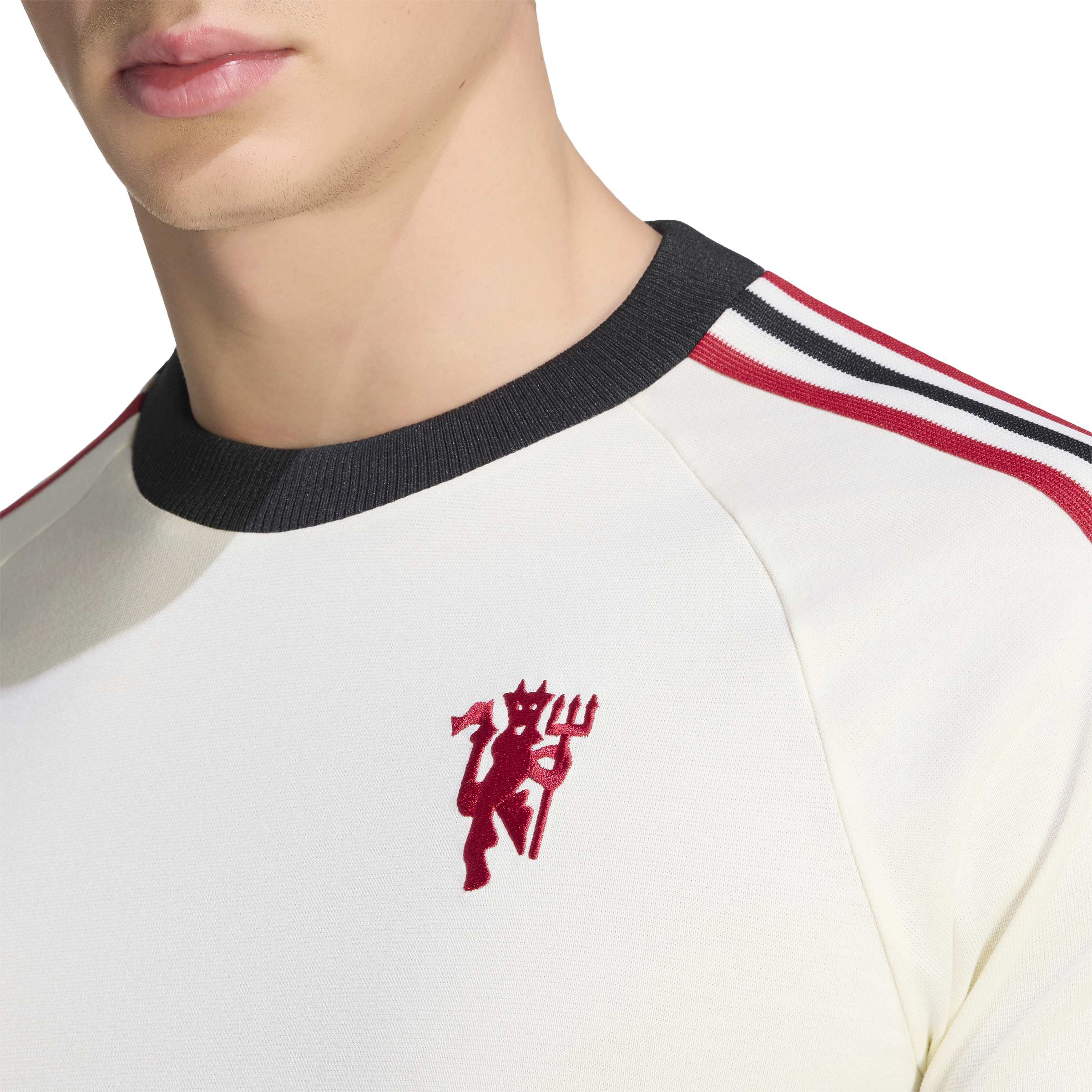 Adidas Manchester United Originals T-Shirt Lange Mouwen Wit Rood Zwart Adidas Manchester United Originals T-Shirt Lange Mouwen Wit Rood Zwart - foto 4