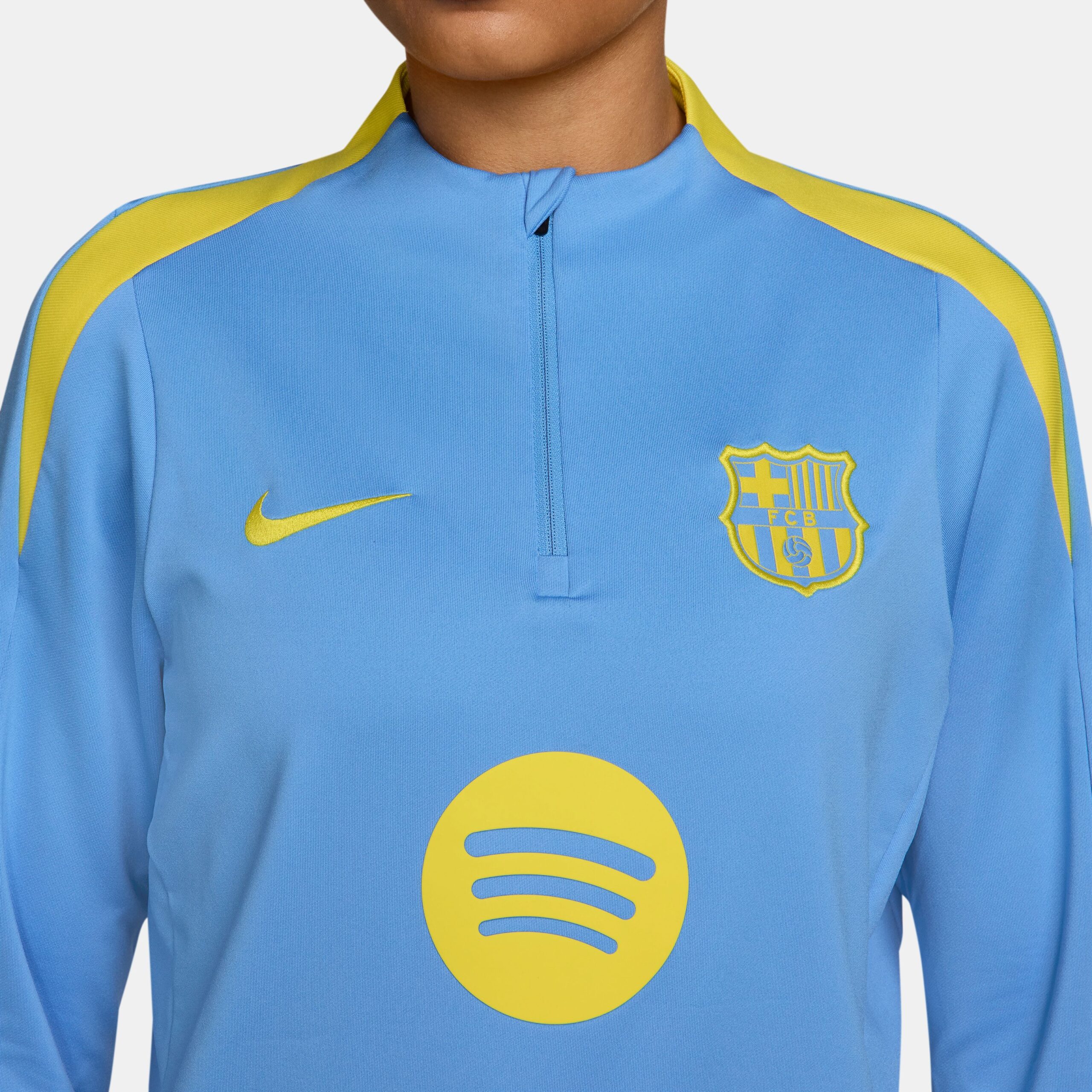 Nike FC Barcelona Strike Trainingspak 1/4-Zip 2025-2026 Dames Lichtblauw Donkerblauw Felgeel Nike FC Barcelona Strike Trainingspak 1/4-Zip 2025-2026 Dames Lichtblauw Donkerblauw Felgeel - foto 4