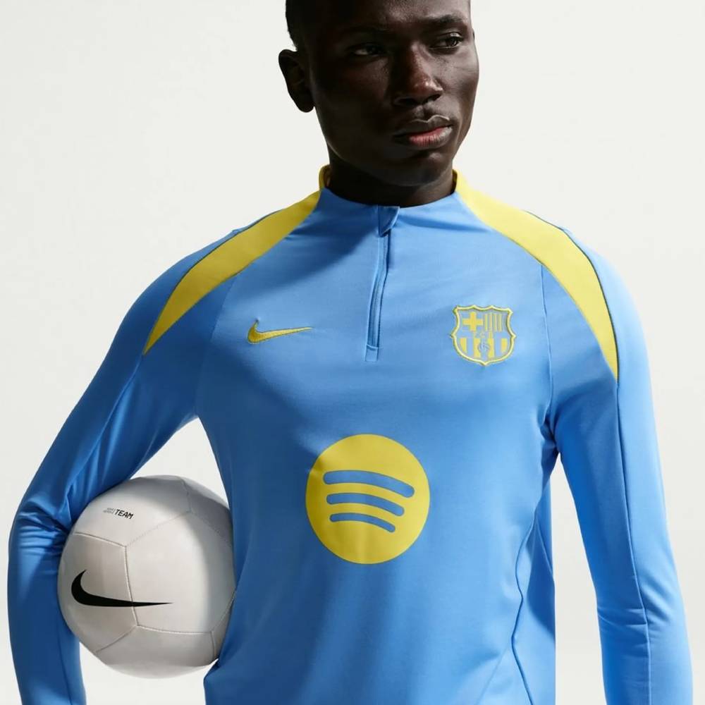 Nike FC Barcelona Strike Trainingstrui 1/4-Zip 2025-2026 Blauw Geel Nike FC Barcelona Strike Trainingstrui 1/4-Zip 2025-2026 Blauw Geel - foto 2
