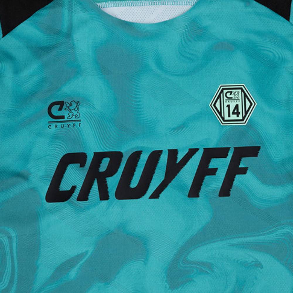 Cruyff Defense T-Shirt Kids Turquoise Zwart Cruyff Defense T-Shirt Kids Turquoise Zwart - Afbeelding 3