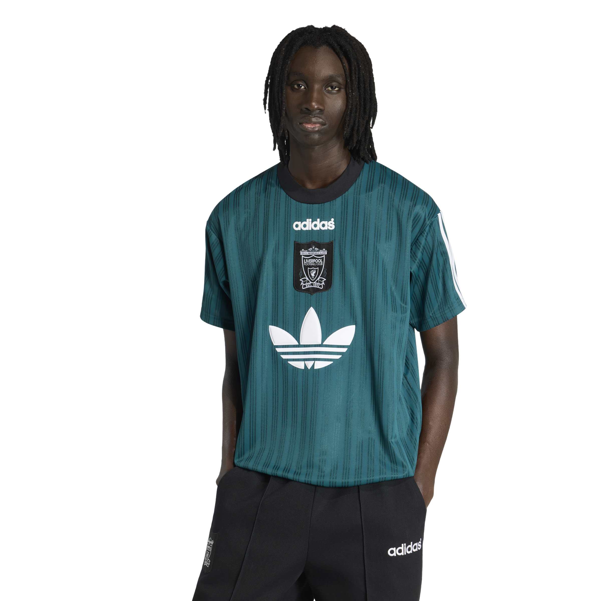Adidas Liverpool T-Shirt 1995-1996 Groen Zwart Wit Adidas Liverpool T-Shirt 1995-1996 Groen Zwart Wit
