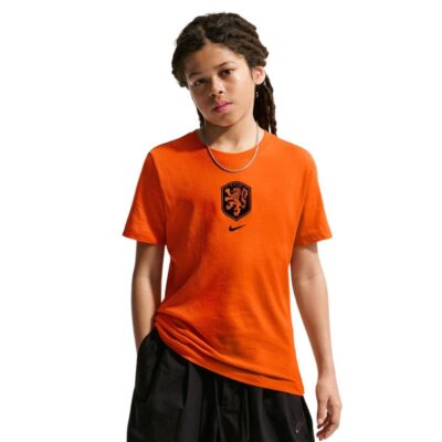Nike Nederland Crest T-Shirt 2026-2028 Kids Oranje Zwart