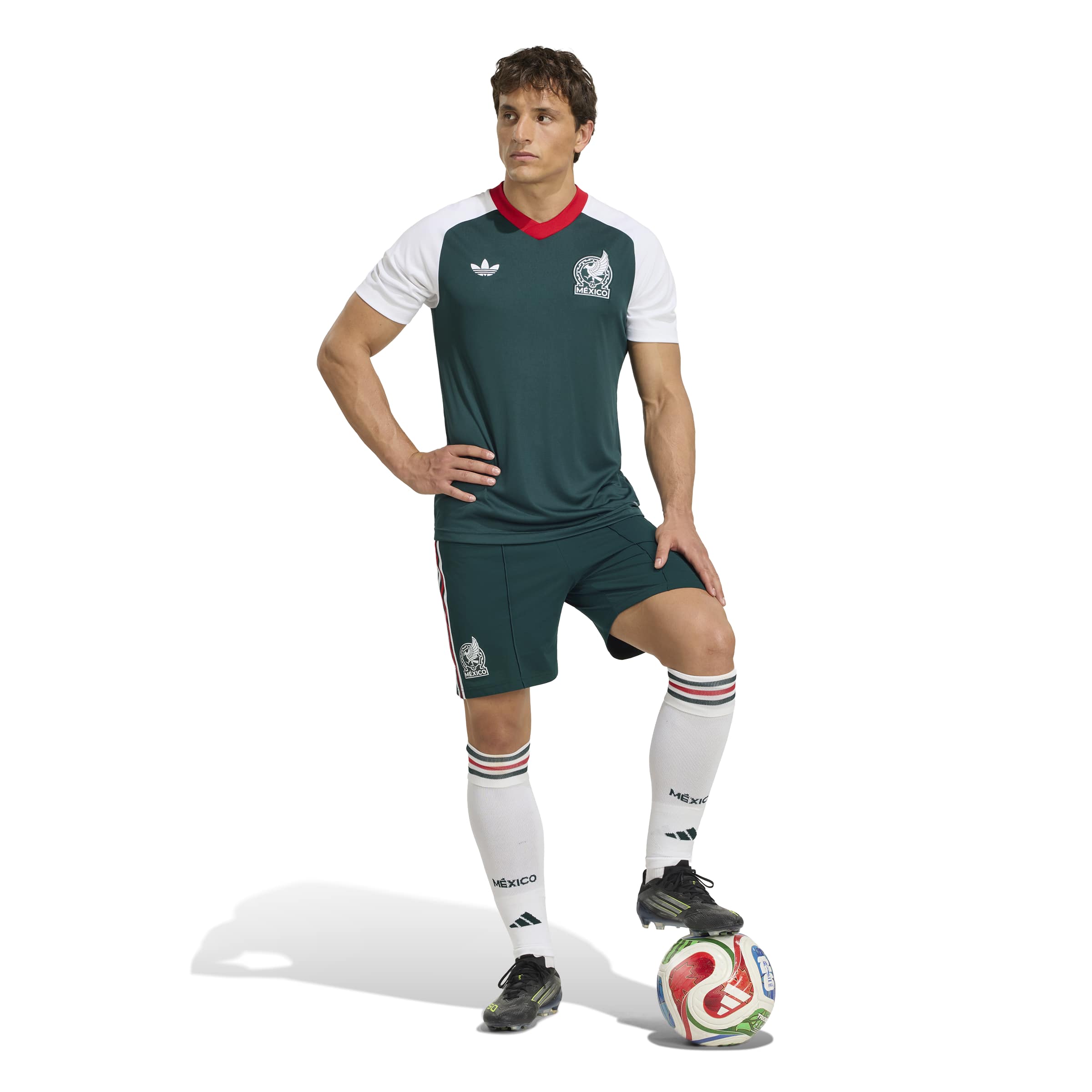 Adidas Mexico Pre-Match Trainingsshirt 2026-2028 Donkergroen Wit Rood Adidas Mexico Pre-Match Trainingsshirt 2026-2028 Donkergroen Wit Rood - Afbeelding 5