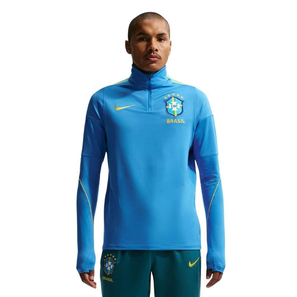 Nike Brazilië Strike Trainingstrui 1/4-Zip 2026-2028 Blauw Geel Mintgroen Nike Brazilië Strike Trainingstrui 1/4-Zip 2026-2028 Blauw Geel Mintgroen
