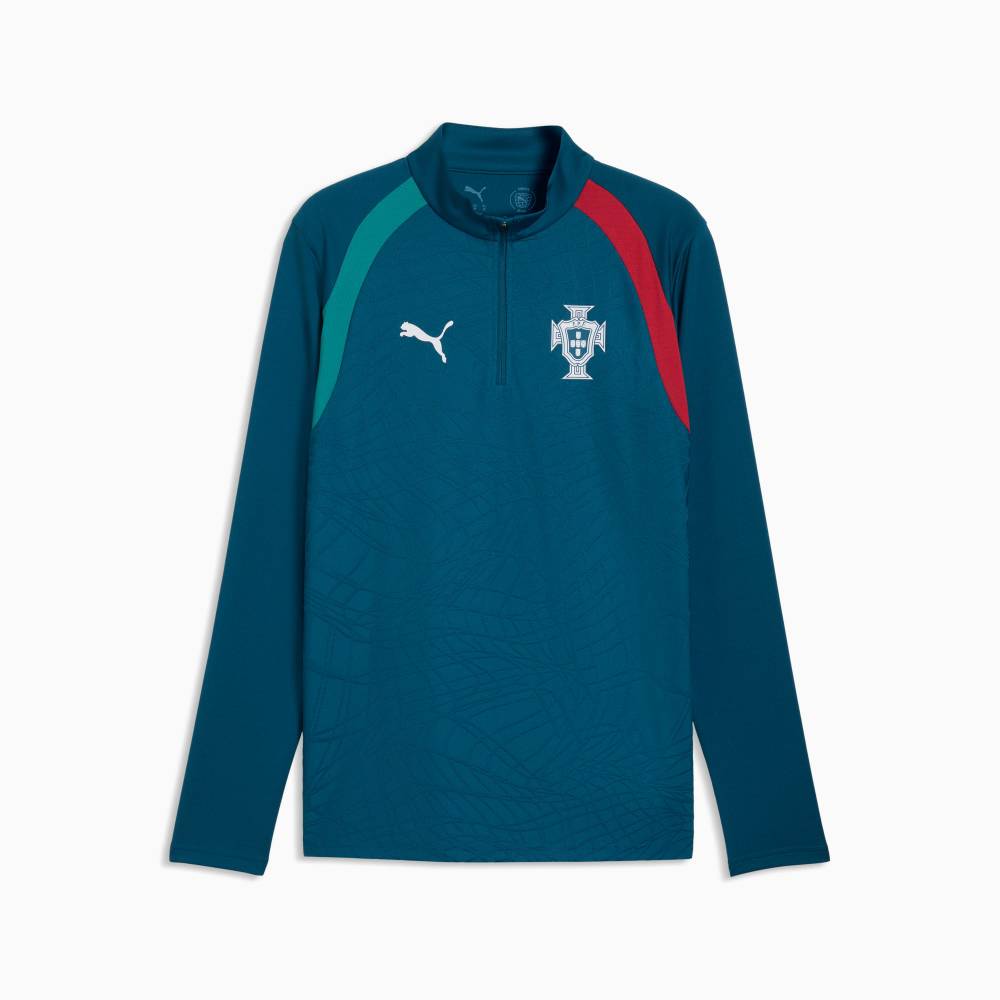 PUMA Portugal Trainingstrui 1/4 Zip 2026-2028 Blauwgroen Wit PUMA Portugal Trainingstrui 1/4 Zip 2026-2028 Blauwgroen Wit - Afbeelding 6