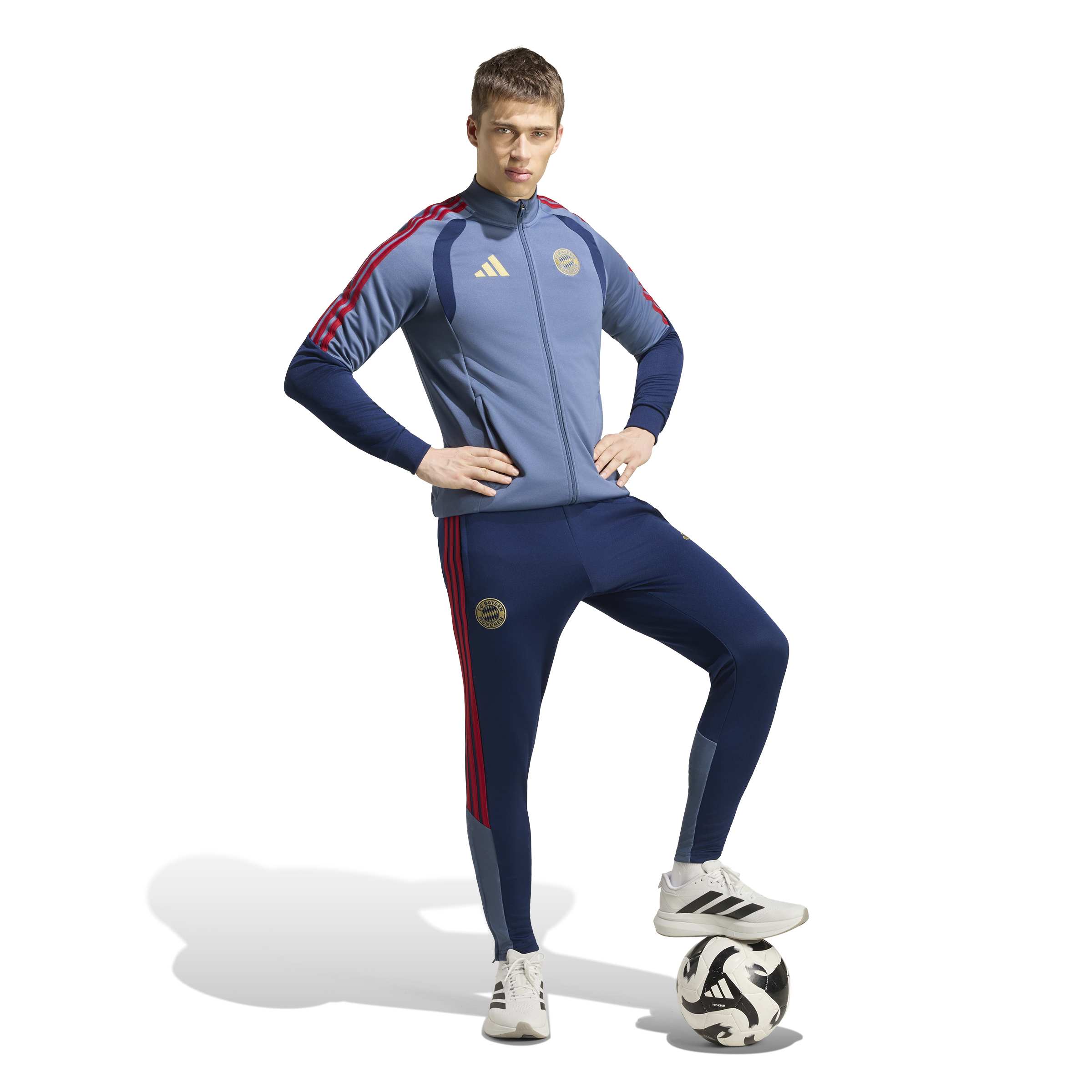 Adidas Bayern München Trainingspak Full-Zip 2026-2027 Donkerblauw Rood Goud Adidas Bayern München Trainingspak Full-Zip 2026-2027 Donkerblauw Rood Goud - foto 5