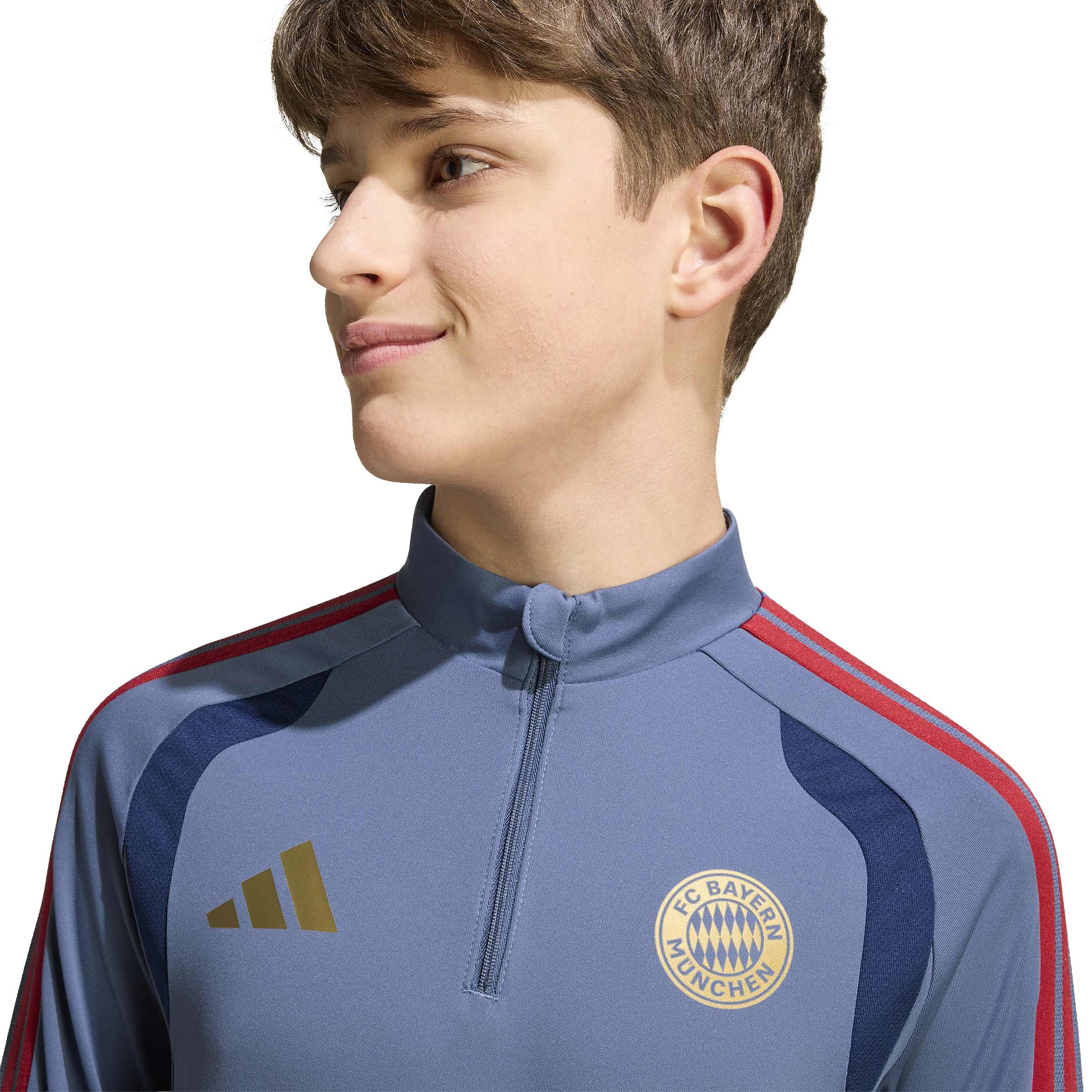Adidas Bayern München Trainingstrui 1/4-Zip 2026-2027 Kids Donkerblauw Rood Goud Adidas Bayern München Trainingstrui 1/4-Zip 2026-2027 Kids Donkerblauw Rood Goud - foto 3