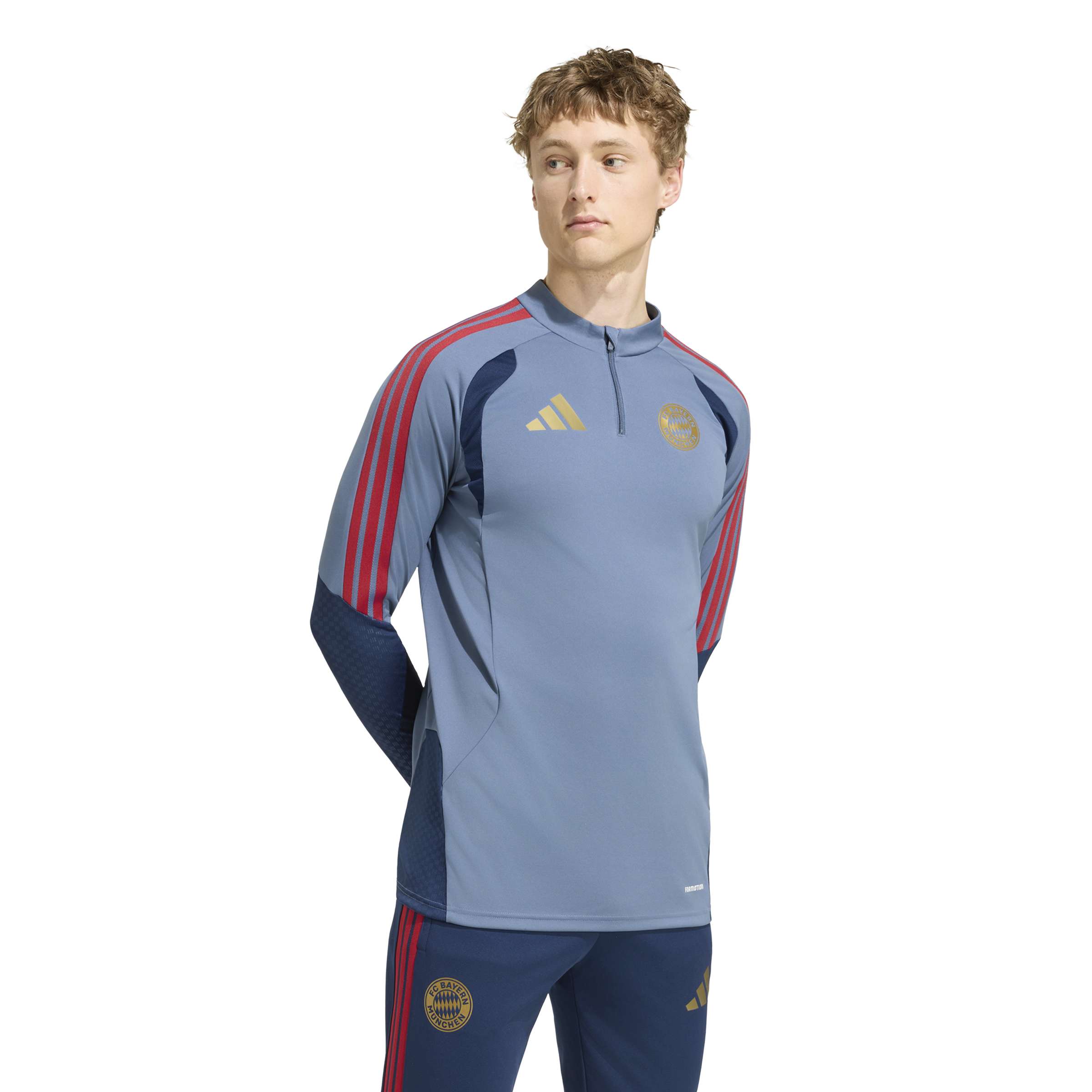 Adidas Bayern München Trainingstrui 1/4-Zip 2026-2027 Donkerblauw Rood Goud Adidas Bayern München Trainingspak 1/4-Zip 2026-2027 Donkerblauw Rood Goud - foto 3