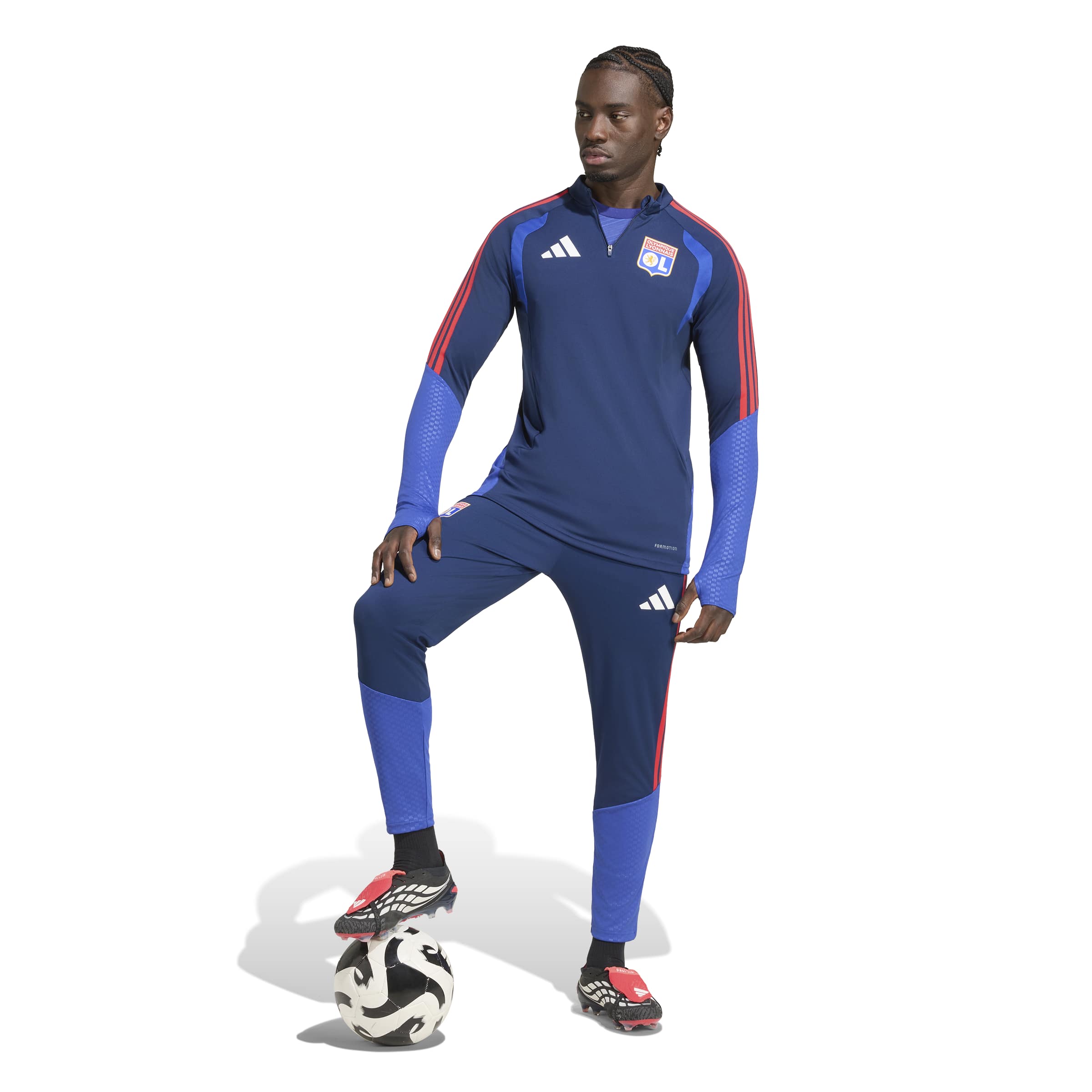 Adidas Olympique Lyon Trainingspak 1/4-Zip 2026-2027 Donkerblauw Blauw Rood Adidas Olympique Lyon Trainingspak 1/4-Zip 2026-2027 Donkerblauw Blauw Rood - Afbeelding 2