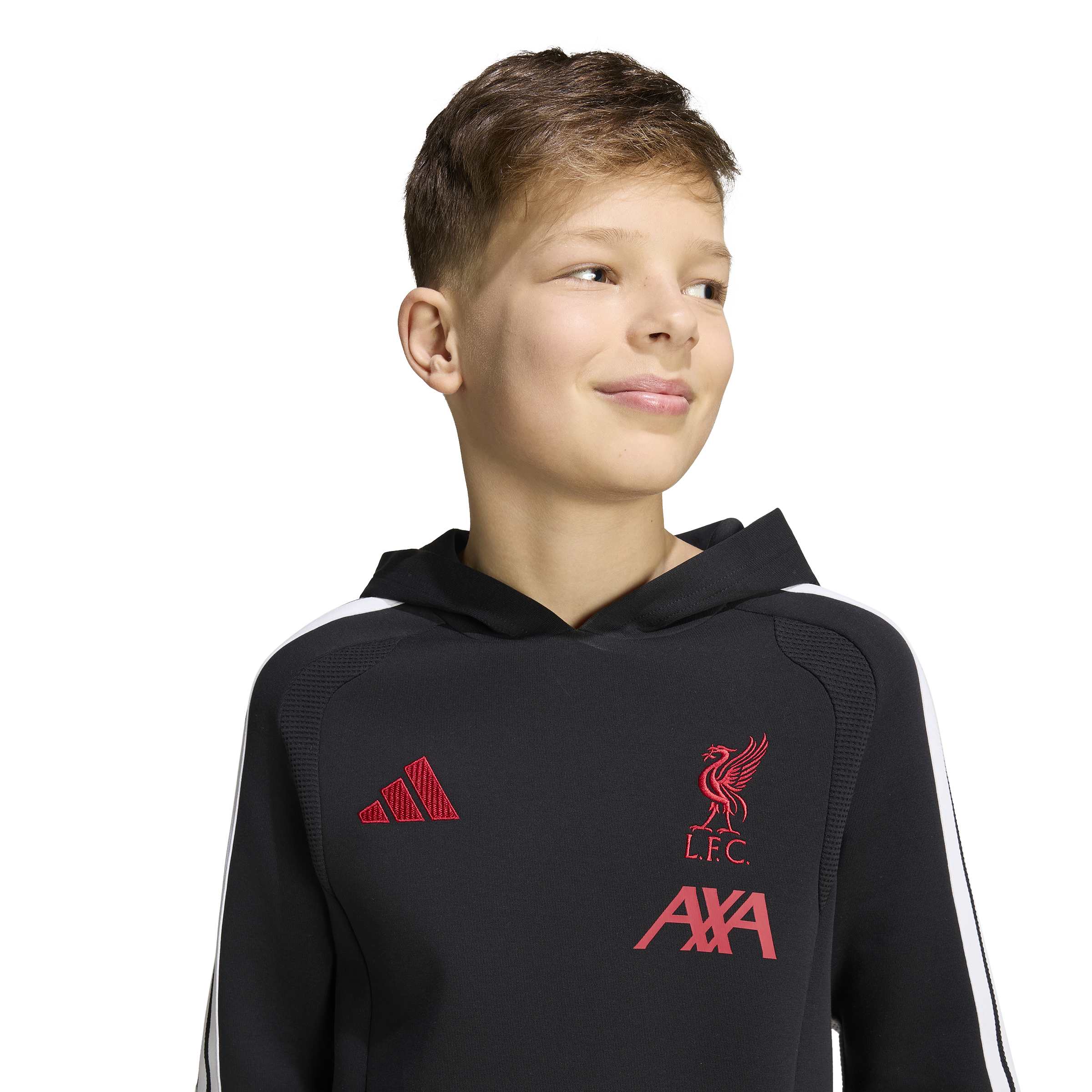 Adidas Liverpool Hoodie 2026-2027 Kids Zwart Wit Rood Adidas Liverpool Trainingspak Hooded 2026-2027 Kids Zwart Grijs Wit Rood - foto 4