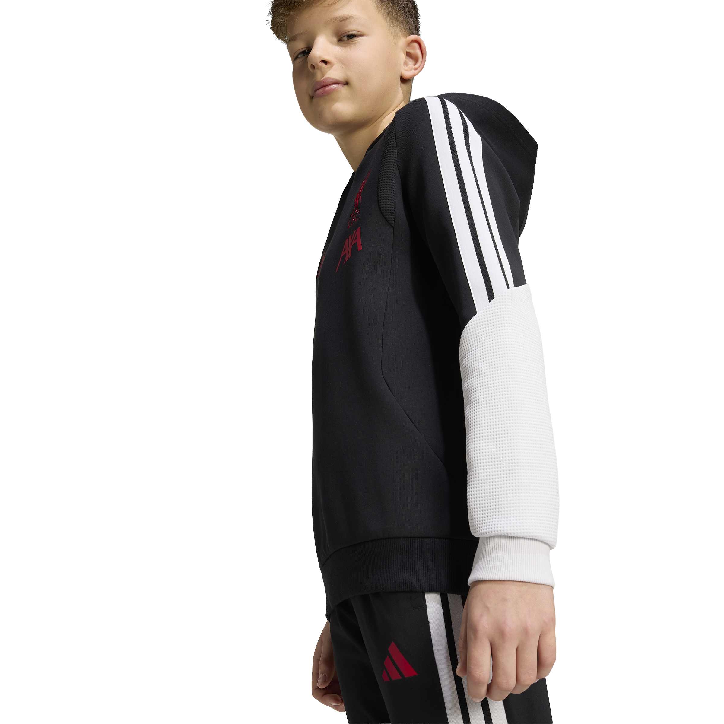 Adidas Liverpool Hoodie 2026-2027 Kids Zwart Wit Rood Adidas Liverpool Trainingspak Hooded 2026-2027 Kids Zwart Grijs Wit Rood - foto 5
