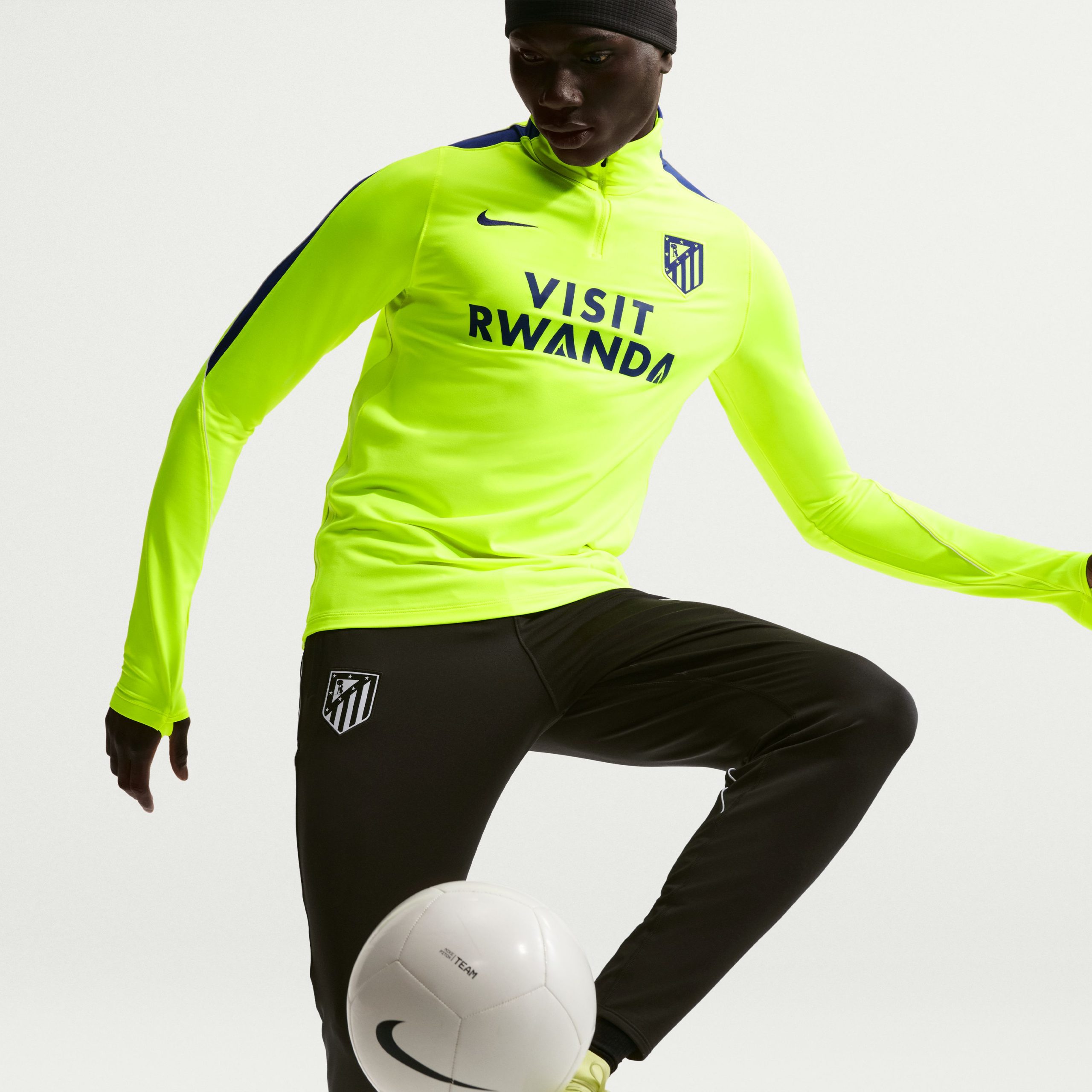 Nike Atletico Madrid Strike Trainingspak 1/4-Zip 2026-2027 Neongroen Zwart Donkerblauw Wit Nike Atletico Madrid Strike Trainingspak 1/4-Zip 2026-2027 Neongroen Zwart Donkerblauw Wit - Afbeelding 3