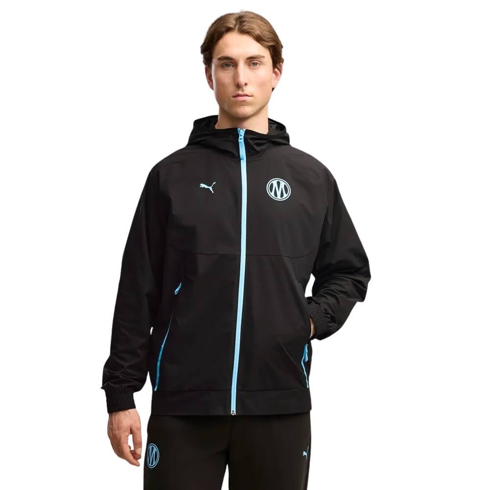 PUMA Olympique Marseille Pumatech Woven Trainingspak 2026-2027 Zwart Blauw PUMA Olympique Marseille Pumatech Woven Trainingspak 2026-2027 Zwart Blauw - Afbeelding 2