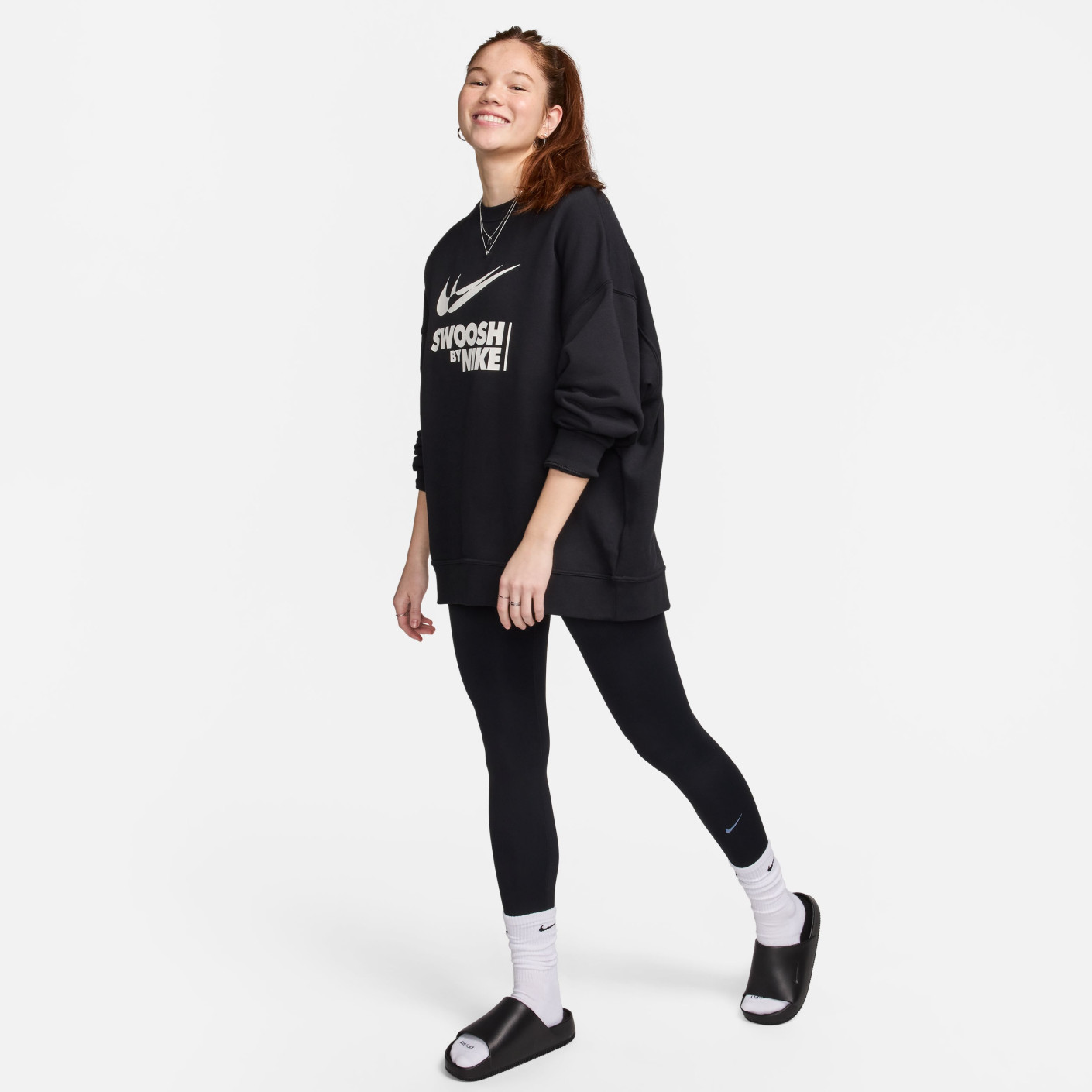 Nike One Sportlegging Dames Zwart Wit Nike One Sportlegging Dames Zwart Wit - Afbeelding 3
