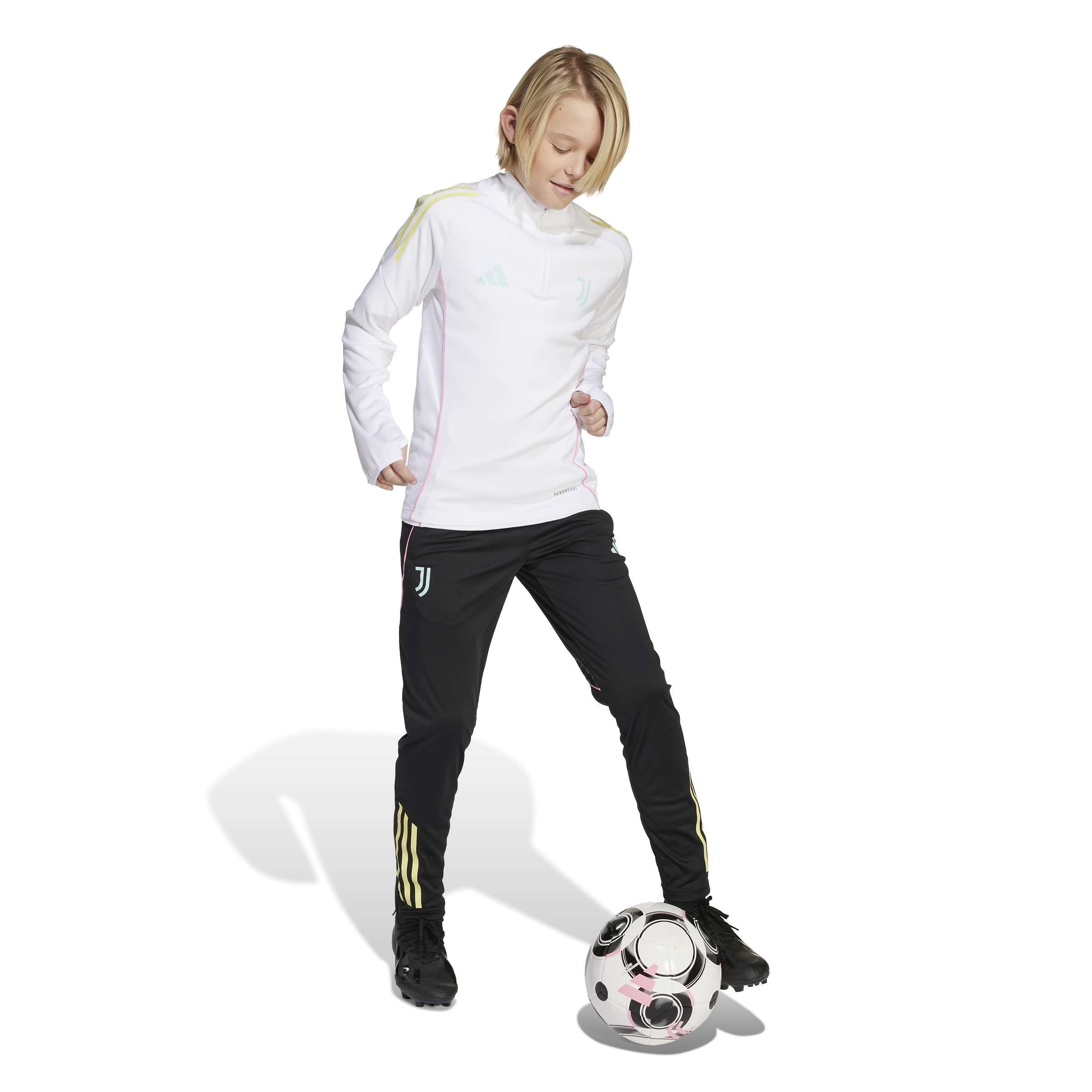 Adidas Juventus Trainingspak 1/4-Zip 2025-2026 Kids Wit Zwart Adidas Juventus Trainingspak 1/4-Zip 2025-2026 Kids Wit Zwart - foto 3