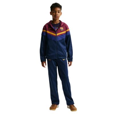 Nike FC Barcelona Sportswear Trainingspak 2026-2027 Kids Donkerblauw Rood Geeloranje