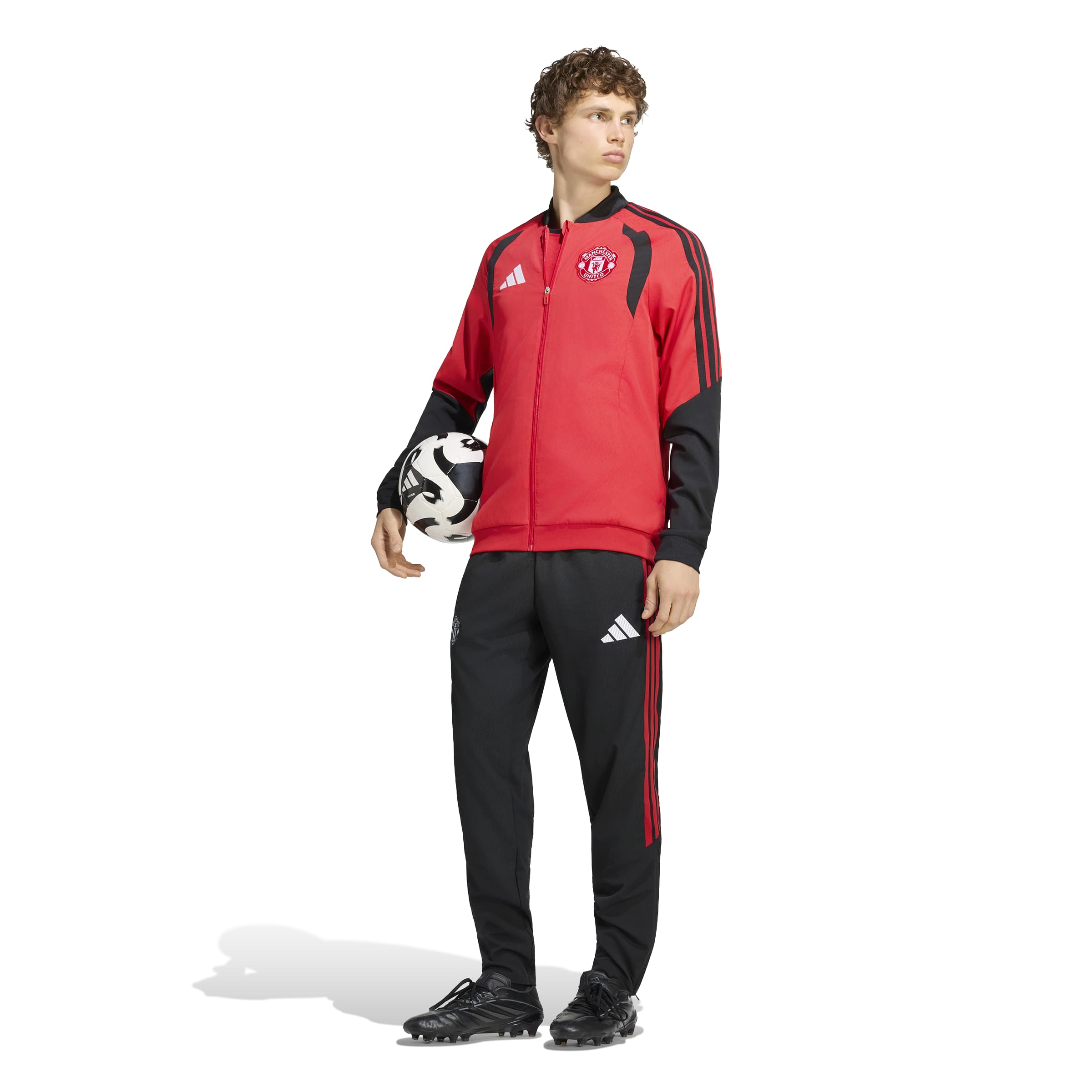 Adidas Manchester United Presentatie Trainingsjack 2026-2027 Rood Zwart Wit Adidas Manchester United Presentatie Trainingsjack 2026-2027 Rood Zwart Wit - Afbeelding 5