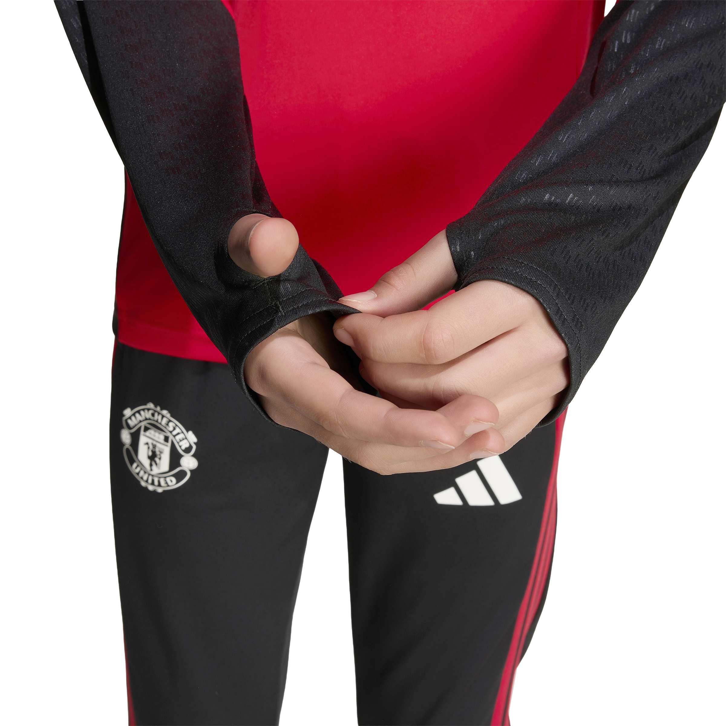 Adidas Manchester United Trainingspak 1/4-Zip 2026-2027 Kids Rood Zwart Wit Adidas Manchester United Trainingspak 1/4-Zip 2026-2027 Kids Rood Zwart Wit - Afbeelding 5