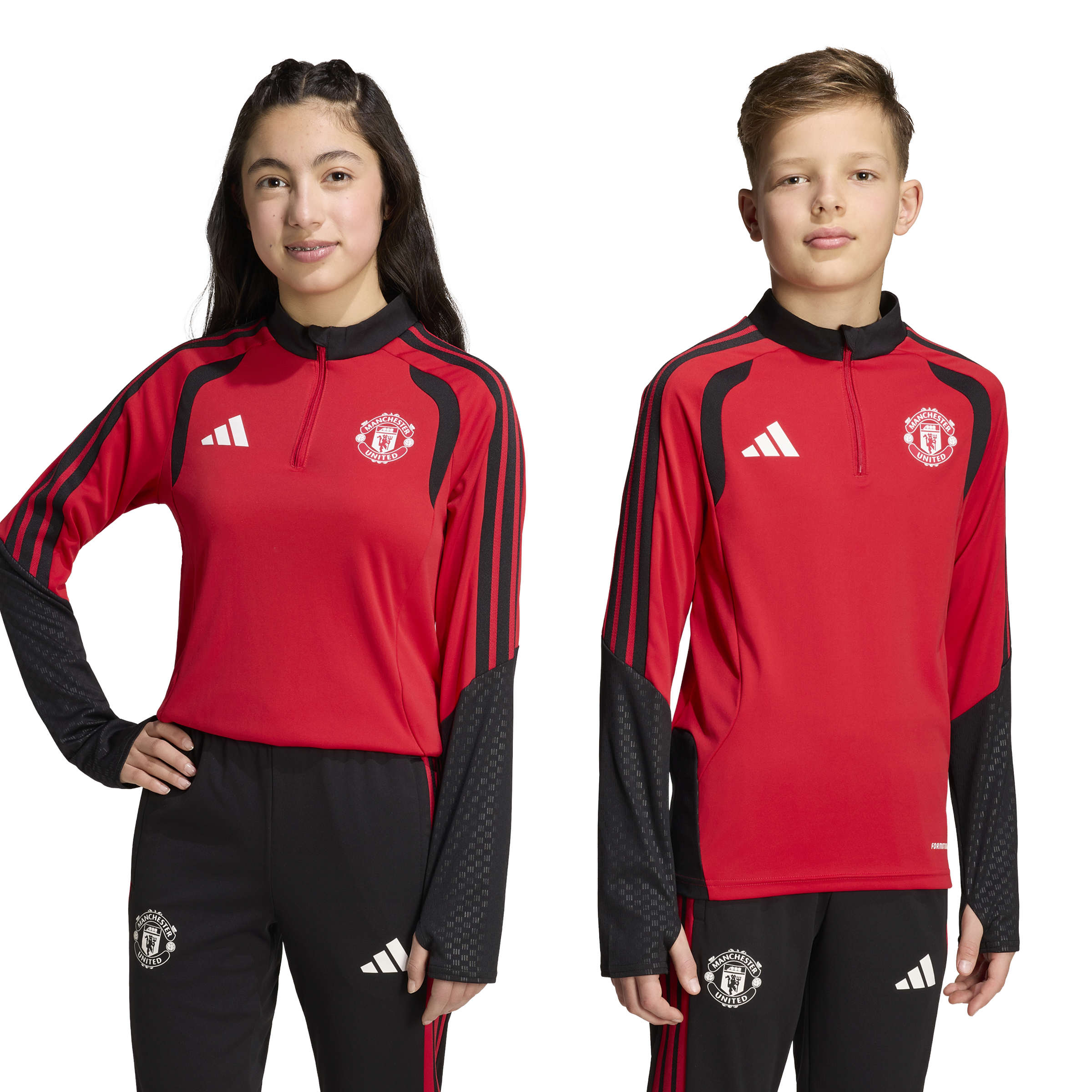 Adidas Manchester United Trainingstrui 1/4-Zip 2026-2027 Kids Rood Zwart Wit Adidas Manchester United Trainingstrui 1/4-Zip 2026-2027 Kids Rood Zwart Wit - Afbeelding 6