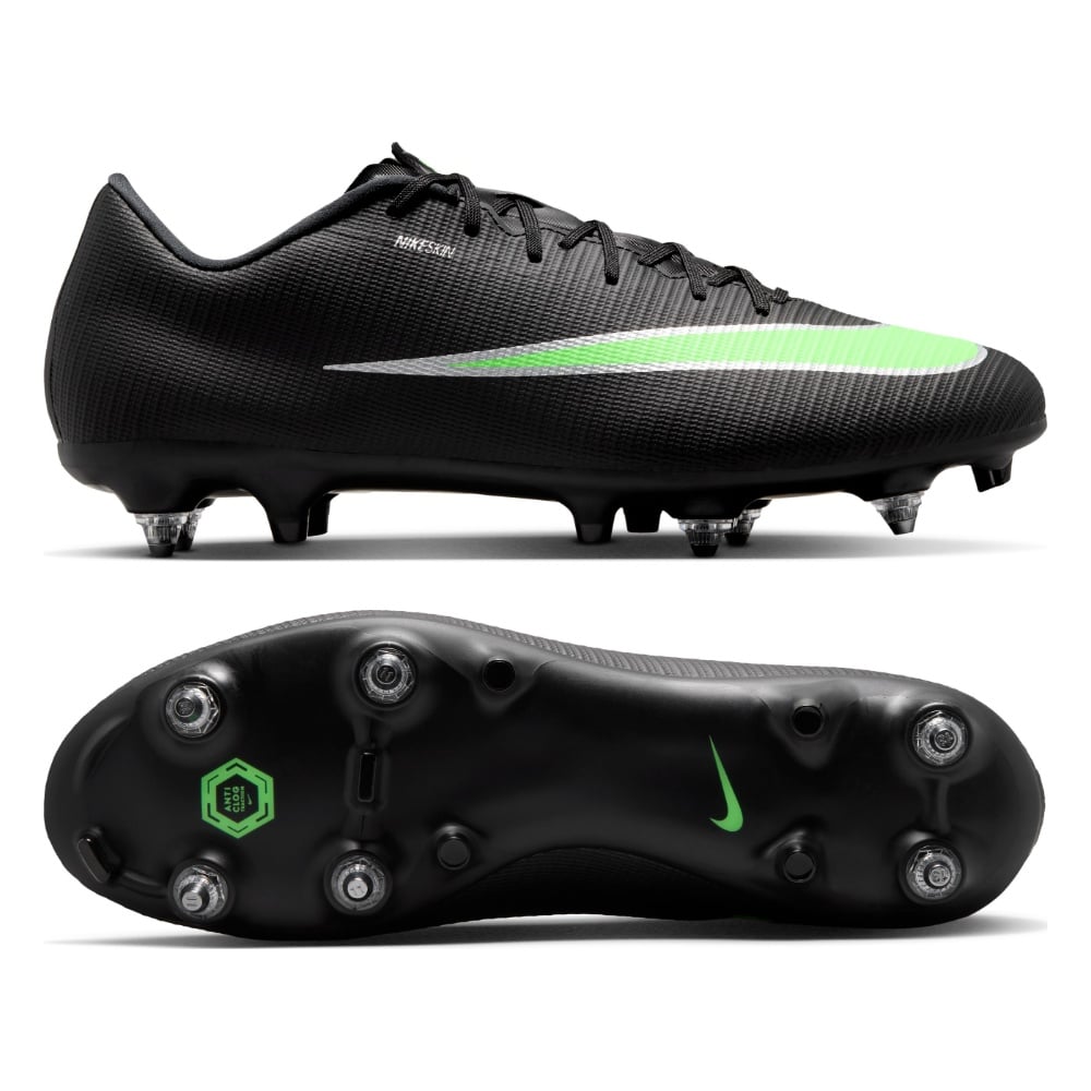 Nike Mercurial Vapor 17 Academy IJzeren-Nop Voetbalschoenen (SG) Anti-Clog Zwart Felgroen Zilvergrijs Nike Mercurial Vapor 17 Academy IJzeren-Nop Voetbalschoenen (SG) Anti-Clog Zwart Felgroen Zilvergrijs