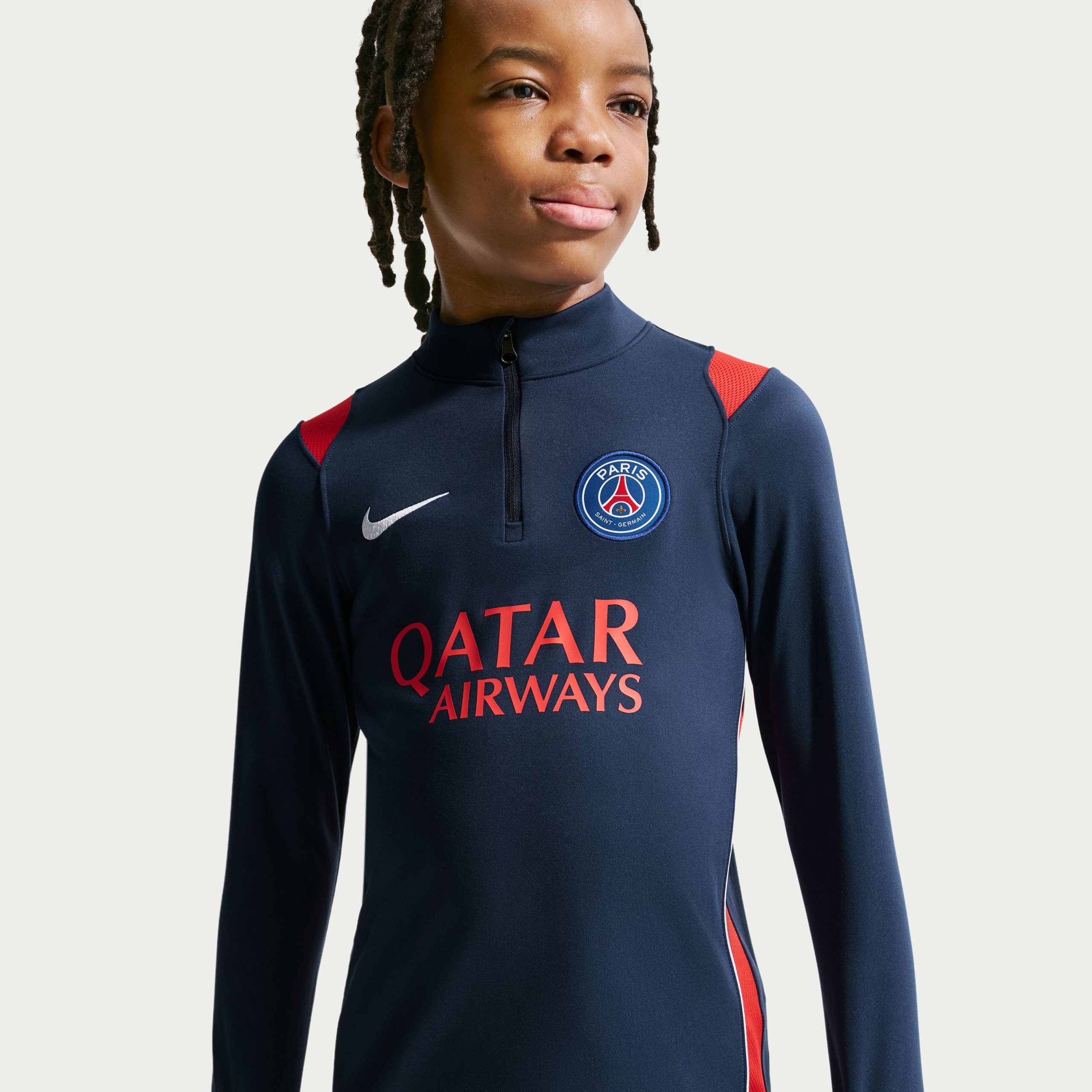 Nike Paris Saint-Germain Academy Pro Trainingspak 1/4-Zip 2026-2027 Kids Donkerblauw Rood Wit Nike Paris Saint-Germain Academy Pro Trainingspak 1/4-Zip 2026-2027 Kids Donkerblauw Rood Wit - Afbeelding 4