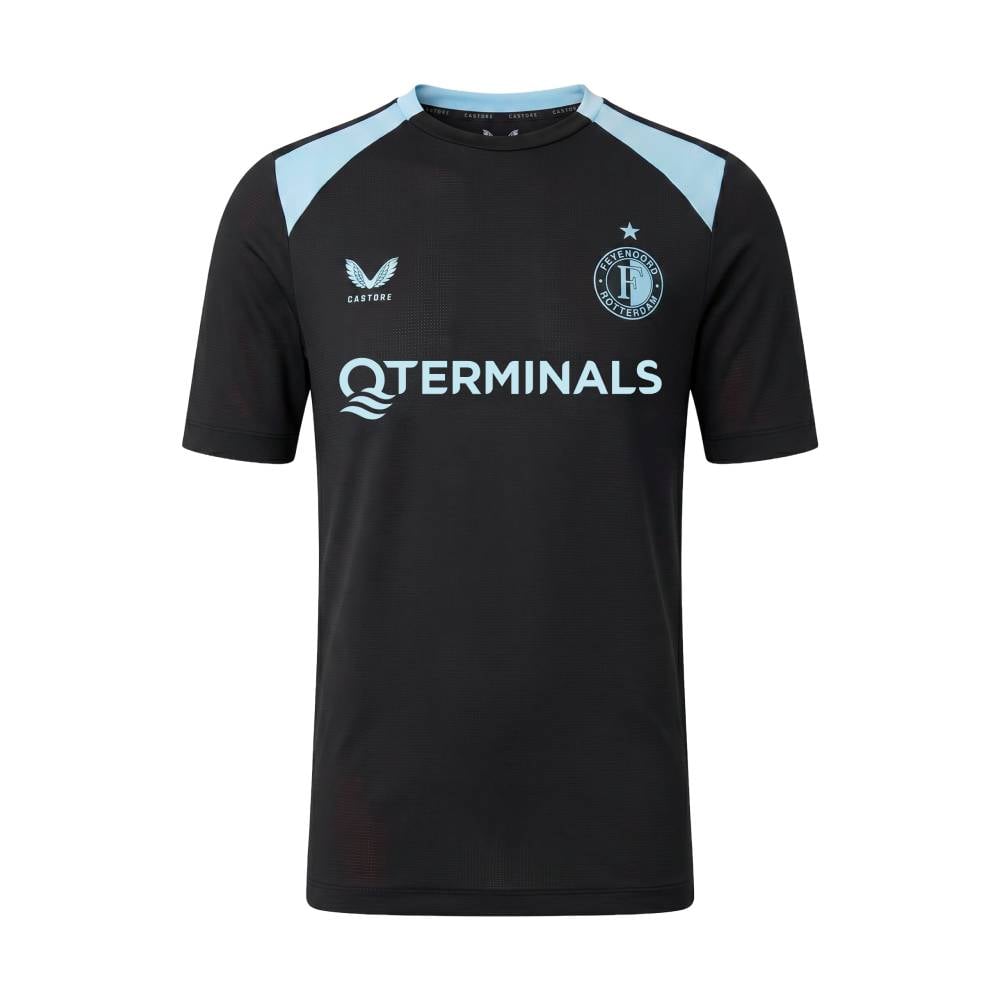 Castore Feyenoord Trainingsshirt 2026-2027 Kids Zwart Lichtblauw Castore Feyenoord Trainingsshirt 2026-2027 Kids Zwart Lichtblauw